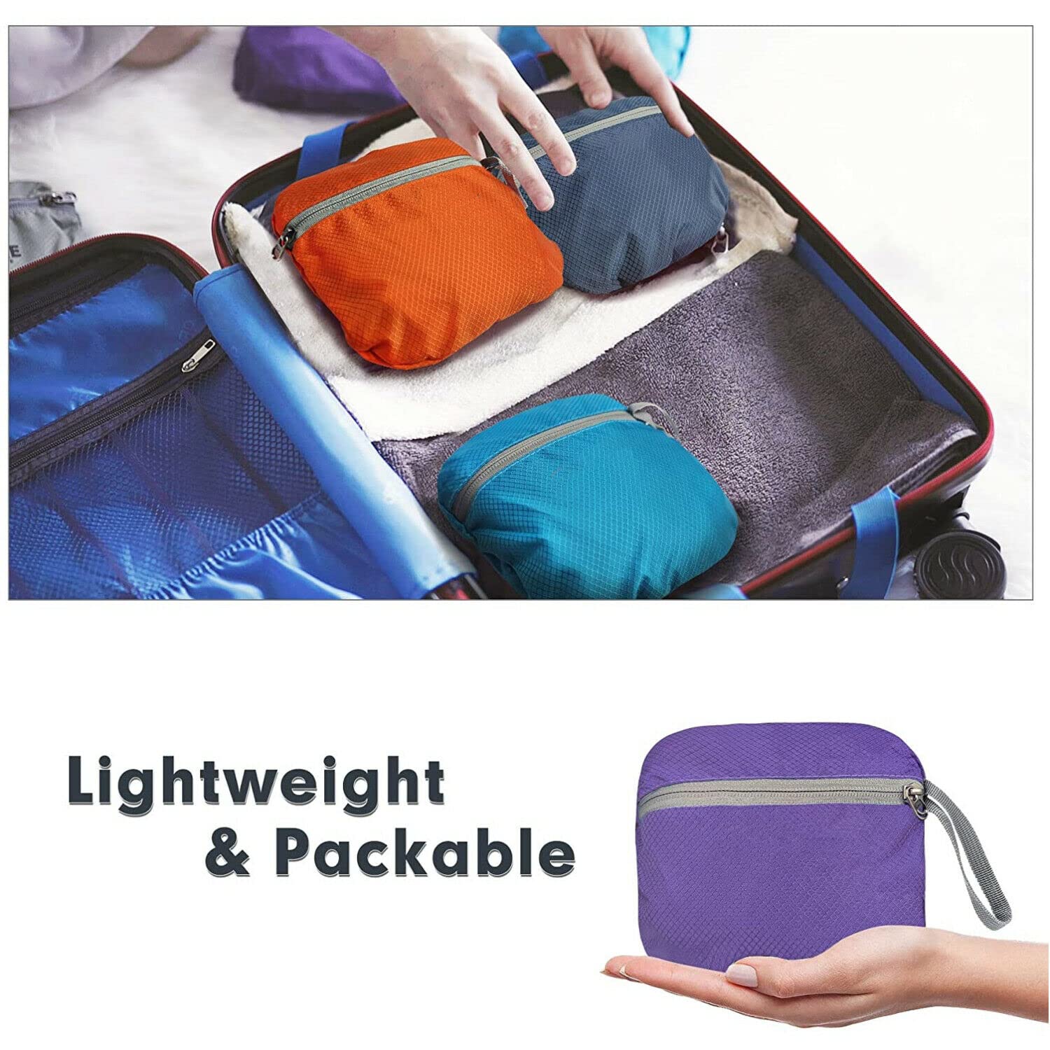 Ultra Lightweight Hiking Backpack - Water Resistant Small Daypack for Women & Men, Foldable Travel Backpack (Red) - Perfect for Outdoor Adventures, Camping, and Daily Commute