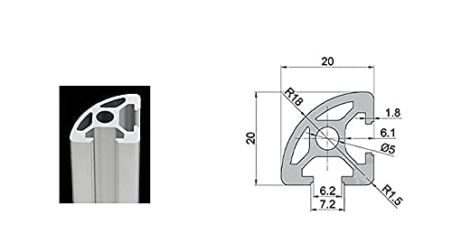 2020 T-Slot Aluminum Extrusion Profile - European Standard Anodized Silver Linear Rail Guide (73.23