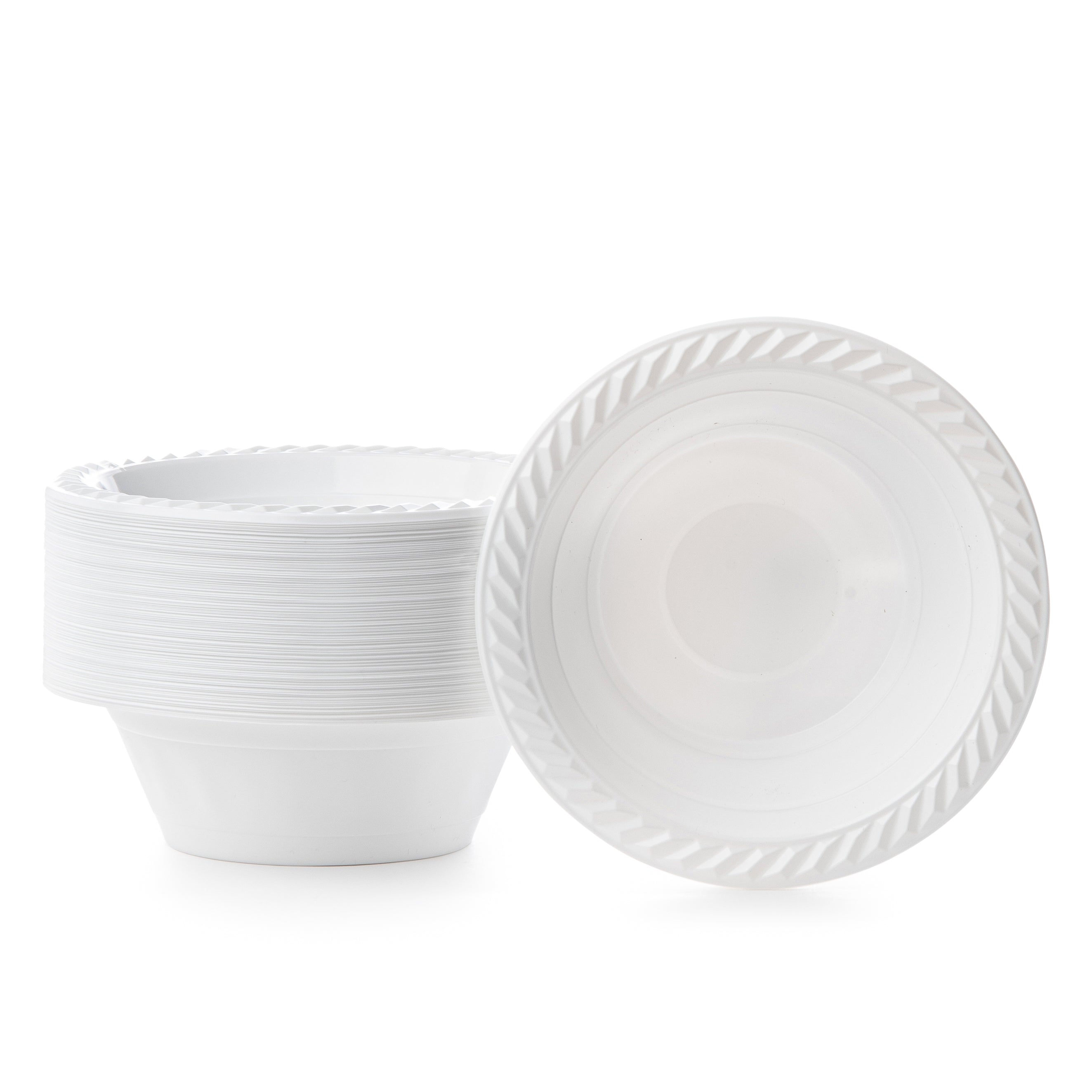12 oz. White Round Plastic Soup Bowls - 50 Pack, Disposable Microwave Safe Food Containers for Ramen, Cereal, Salad & Meal Prep | BPA-Free, Eco-Friendly, Bulk Party Supplies