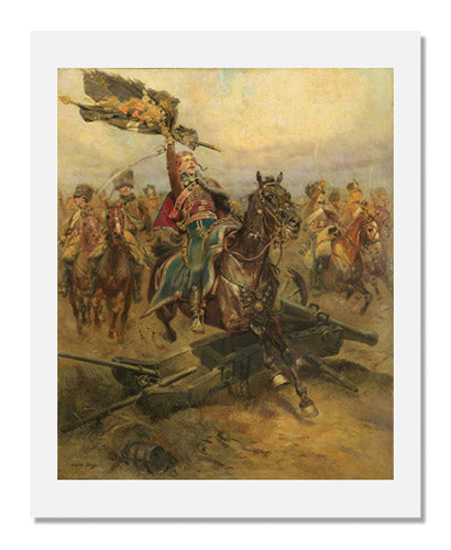 Edouard Detaille Cavalry Charge Painting - Famous Military Art Print for Home & Office Decor | Battle Scene Wall Art for History Enthusiasts