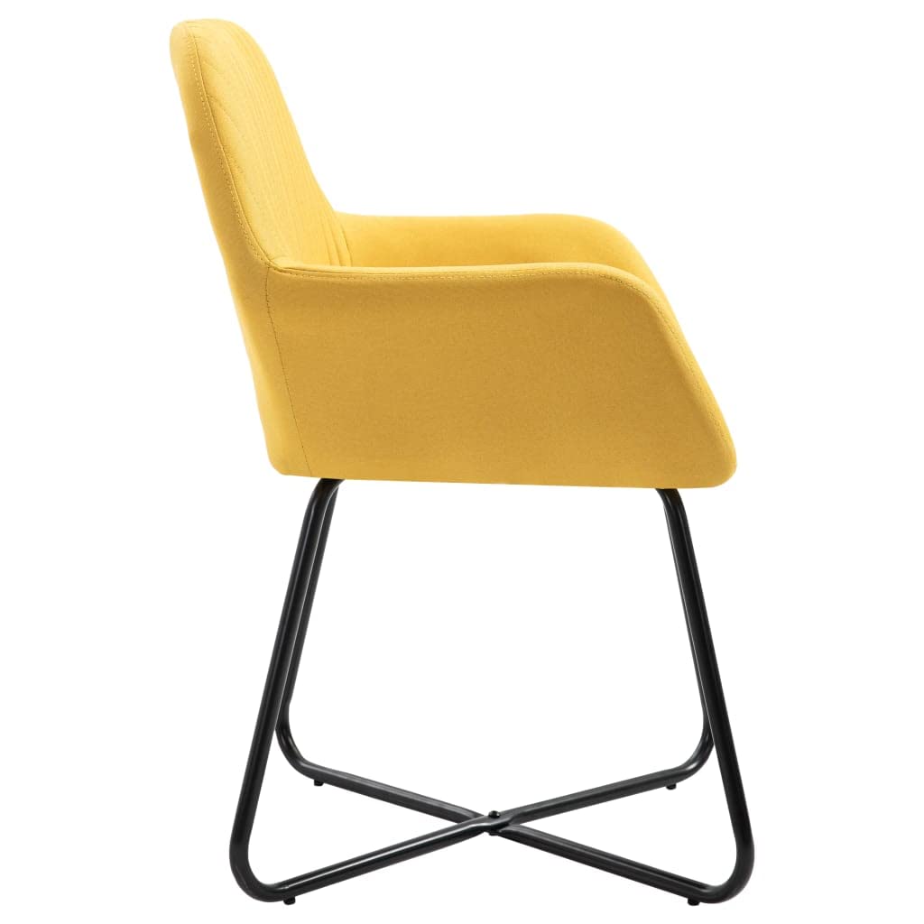 6-Piece Yellow Fabric Dining Chairs Set - Modern Comfortable Kitchen Chairs for Dining Room, Living Room, Bedroom & Restaurant Use - Home & Commercial Seating Solution