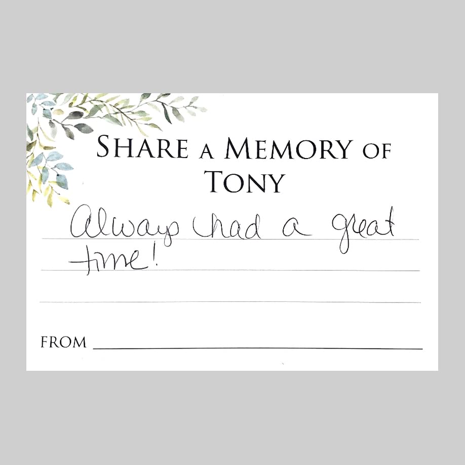 Next GEN MEMORIALS Custom Funeral Memory Cards - Personalized Celebration of Life Keepsakes with Loved One's Name (25 Green Leaves Design Cards) for Memorial Services, Sympathy Gifts & Family Tributes