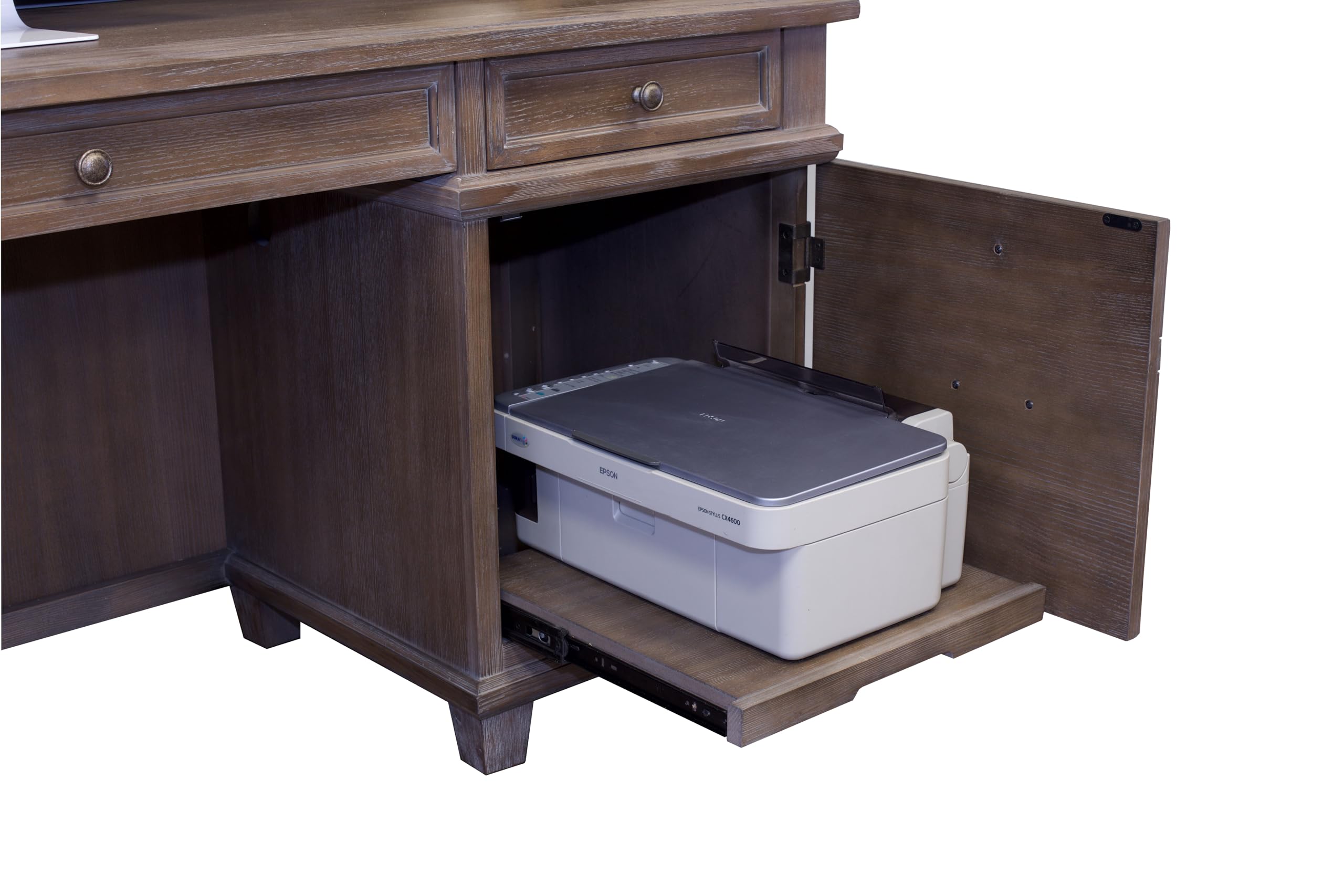 Martin Furniture Weathered Dove Credenza - Stylish Buffet Cabinet for Dining Room, Living Room & Entryway Storage