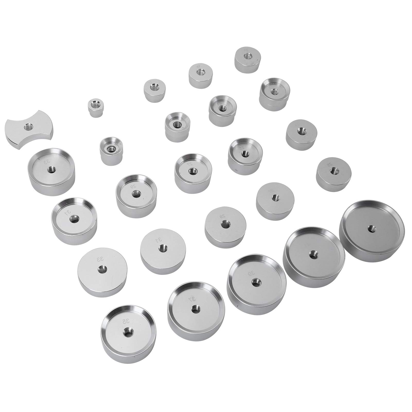 25Pcs Watch Capping Machine Dies Set - Professional Watch Back Cover Pressing Tools with Aluminum Molds for Watch Repair & Maintenance - Perfect for Watchmakers, Jewelers, and DIY Enthusiasts