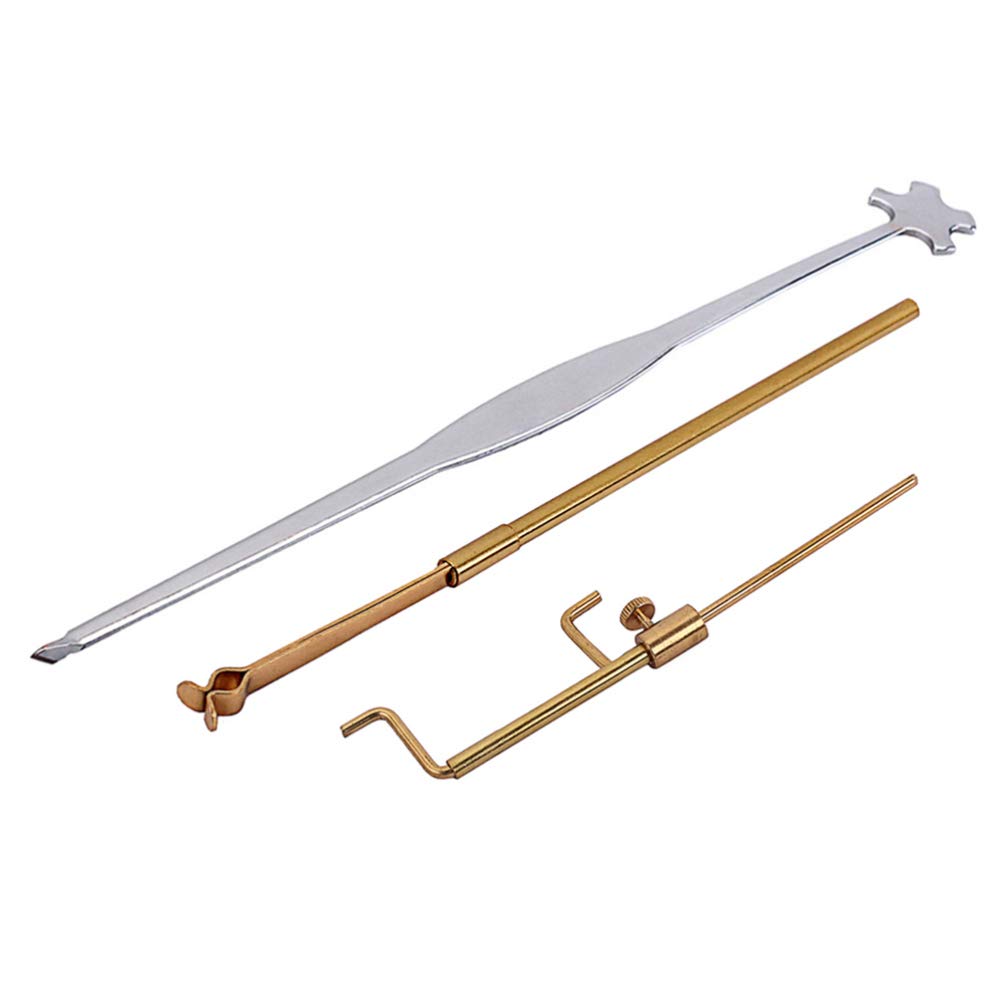 Premium Violin Repair Tool Kit - Portable Metal Sound Brass Luthier Tools for Violin & Viola - Professional Measuring Calipers, Hotfix Instruments & Accessories - Perfect for Instrument Maintenance, Setup & DIY Repairs at Home or Studio