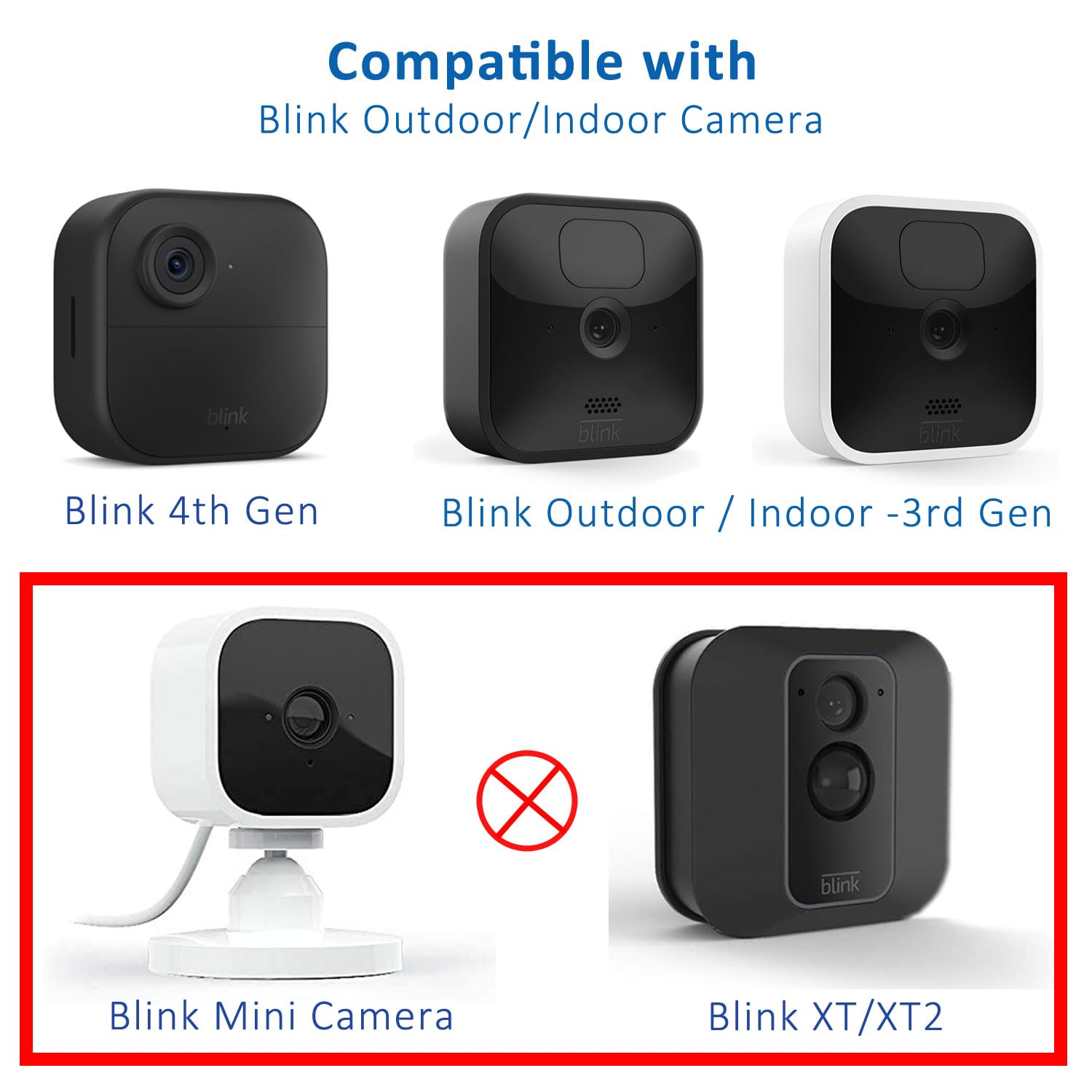 Blink Outdoor 4th & 3rd Gen Camera Mount Bracket - 3 Pack Weatherproof Security Camera Housing for Blink Outdoor Cameras (Cameras Not Included) - Perfect for Home Security, Garage Monitoring & Outdoor Surveillance