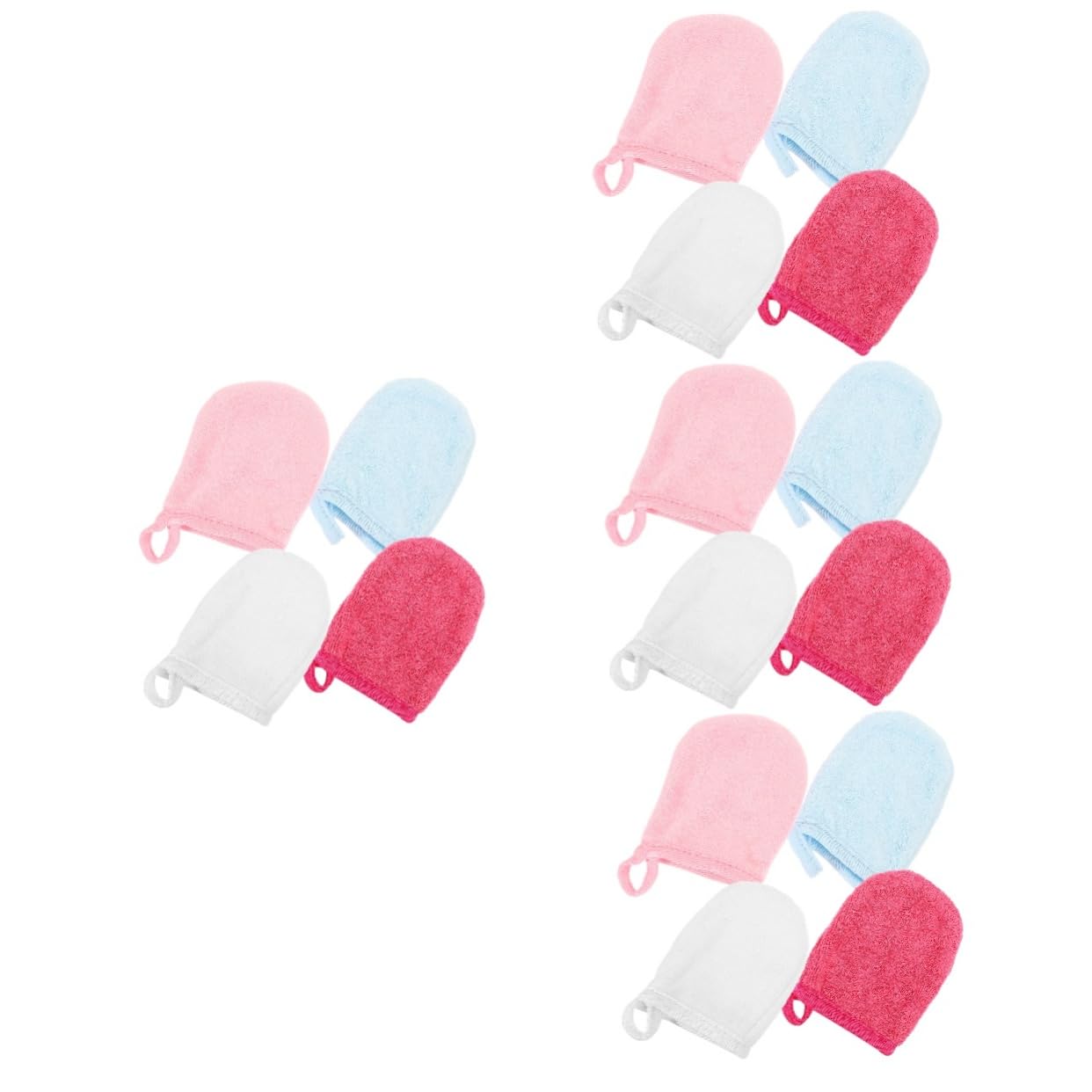 16 Pcs Reusable Makeup Remover Pads for Face - Soft Cleansing Fingertip Mitts, Exfoliating Towels & Fiber Scrubbers - Gentle Makeup Wipes for Sensitive Skin | Perfect for Daily Cleansing, Travel & Eco-Friendly Beauty Routine