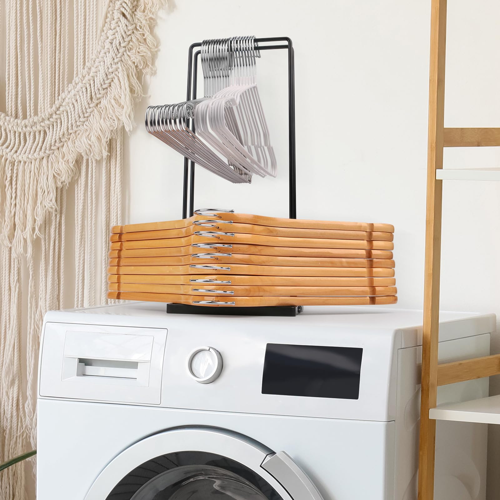 2-Pack Hanger Stacker Organizer - Space-Saving Closet & Laundry Room Storage for Coat, Wire, and Velvet Pants Hangers - Sturdy Hanger Rack Stand Caddy for Adults & Kids - Perfect for Small Spaces and Closet Organization