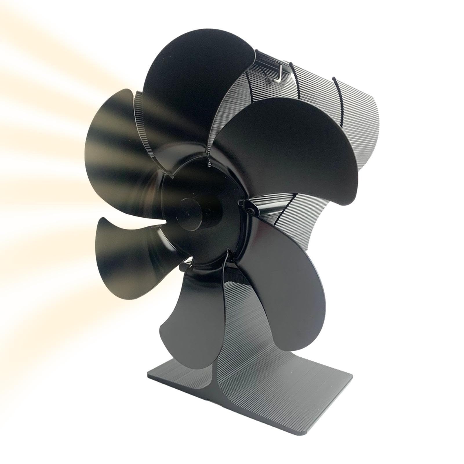 Klufo Heat Powered Stove Fan - 6 Blade Eco Silent Non-Electric Aluminum Stove Fan for Wood Burning Stoves & Heaters | Perfect for Home Heating, Energy Saving & Silent Air Circulation