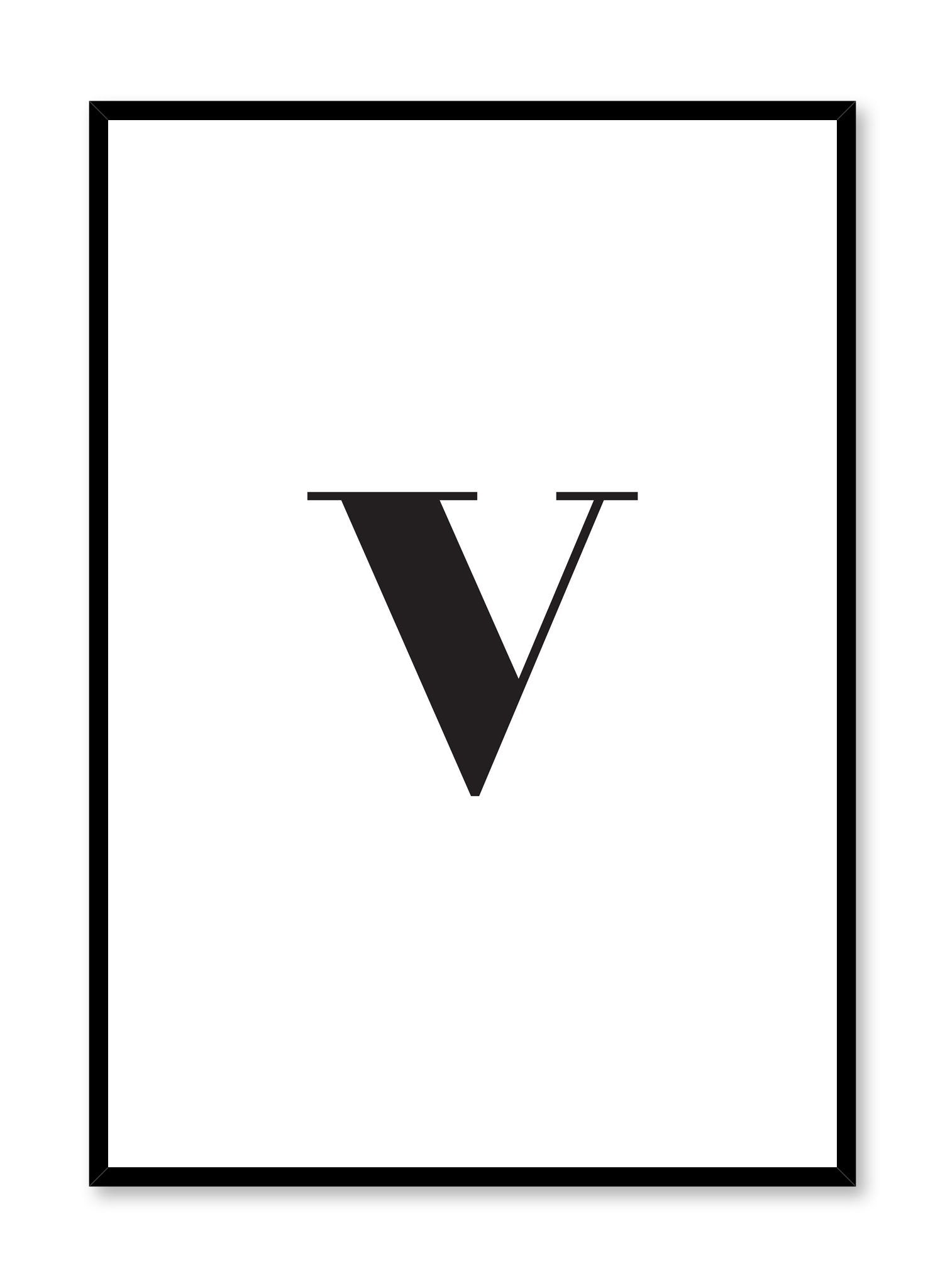 Lowercase Letter V Poster - Educational Alphabet Wall Art for Kids' Rooms & Classrooms - Perfect for Preschool Learning & Nursery Decor