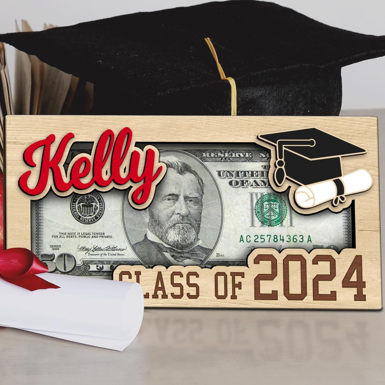 Personalized Graduation Money Holder - Custom Cash Gift Envelope for Graduation, Easter & Special Occasions - 2024 Unique Keepsake (MH-A) - Perfect for Graduation Parties, Easter Celebrations & Thoughtful Gift Giving