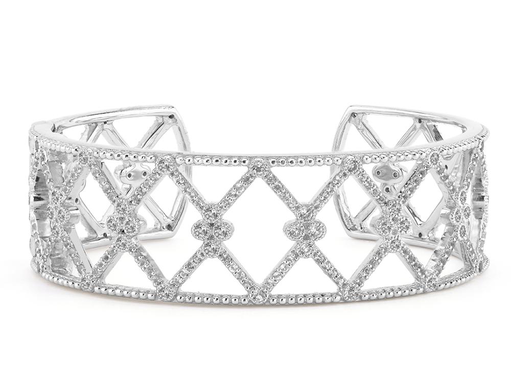 Jude Frances Provence Large Open Marquis Cuff Bracelet - Elegant French-Inspired Jewelry for Women, Perfect for Weddings, Parties & Special Occasions