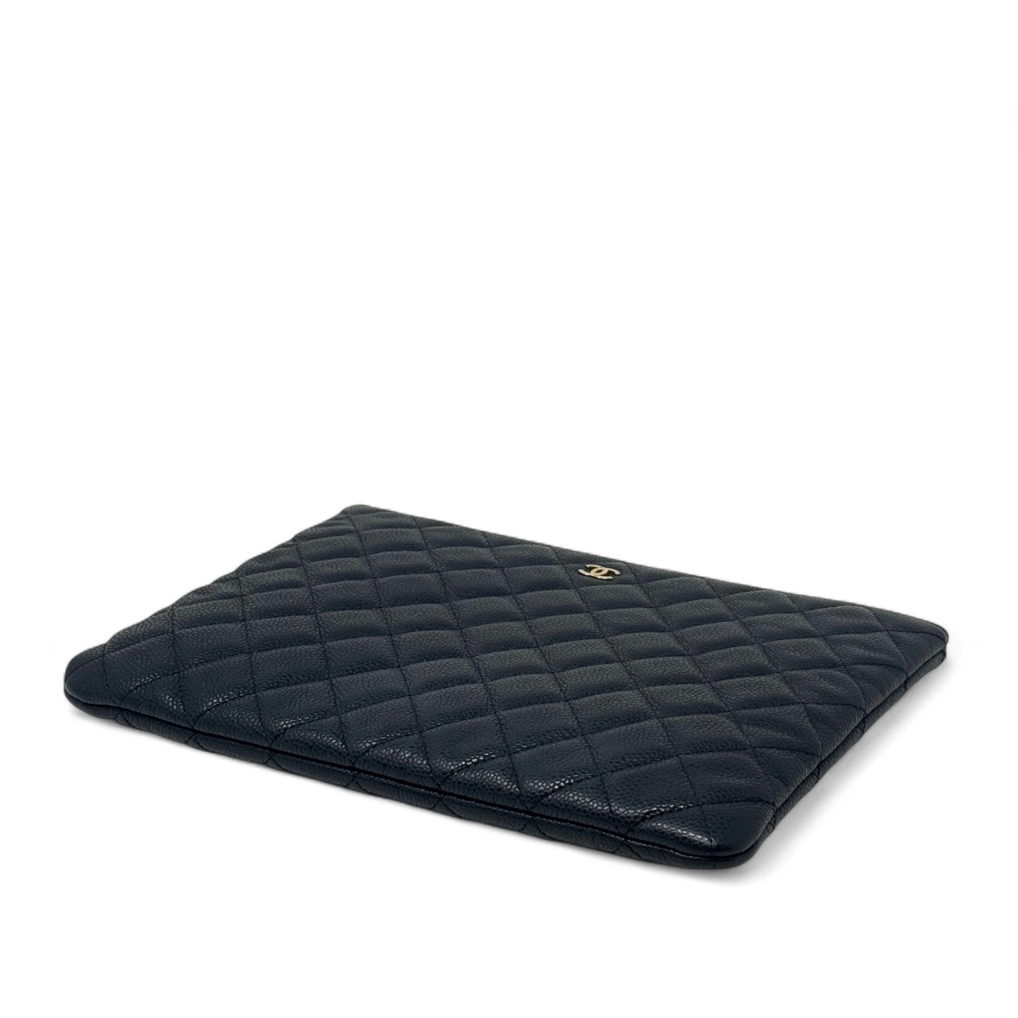 Chanel Black Small O Case Pouch - Luxury Leather Cosmetic Bag for Women | Perfect for Makeup, Travel & Everyday Essentials