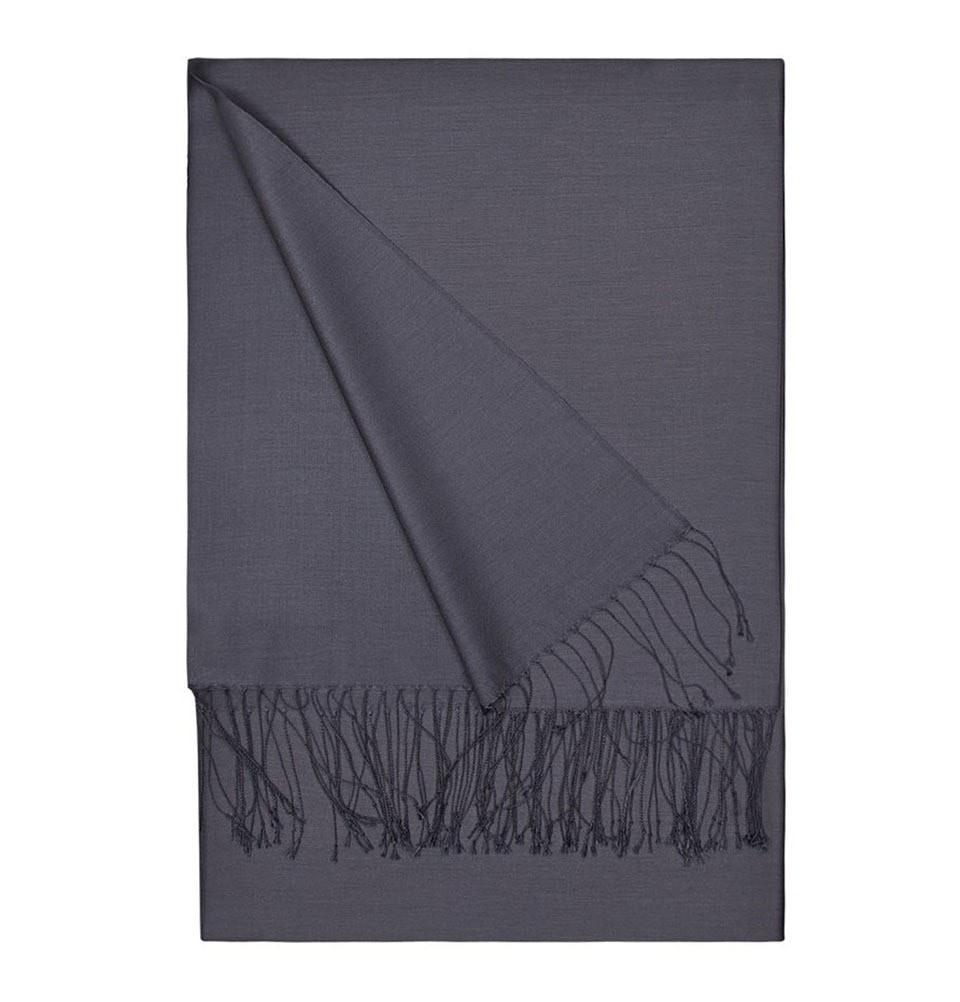 Aker Double Sided Silk Shawl #336 Gray - Elegant Womens Wrap Scarf for Parties, Weddings & Evening Events