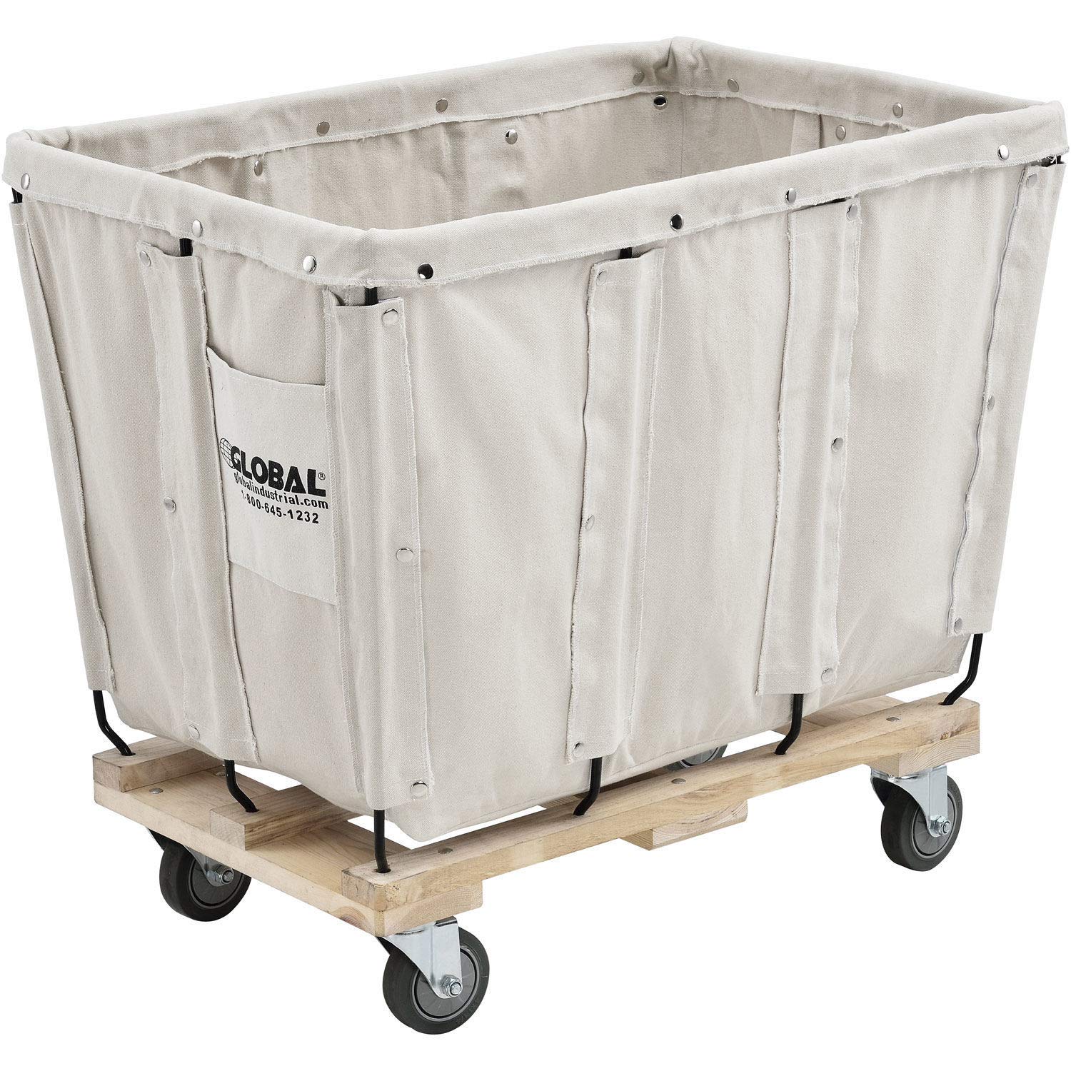 Global Industrial 8 Bushel Canvas Storage Basket - Bulk Truck Organizer (34