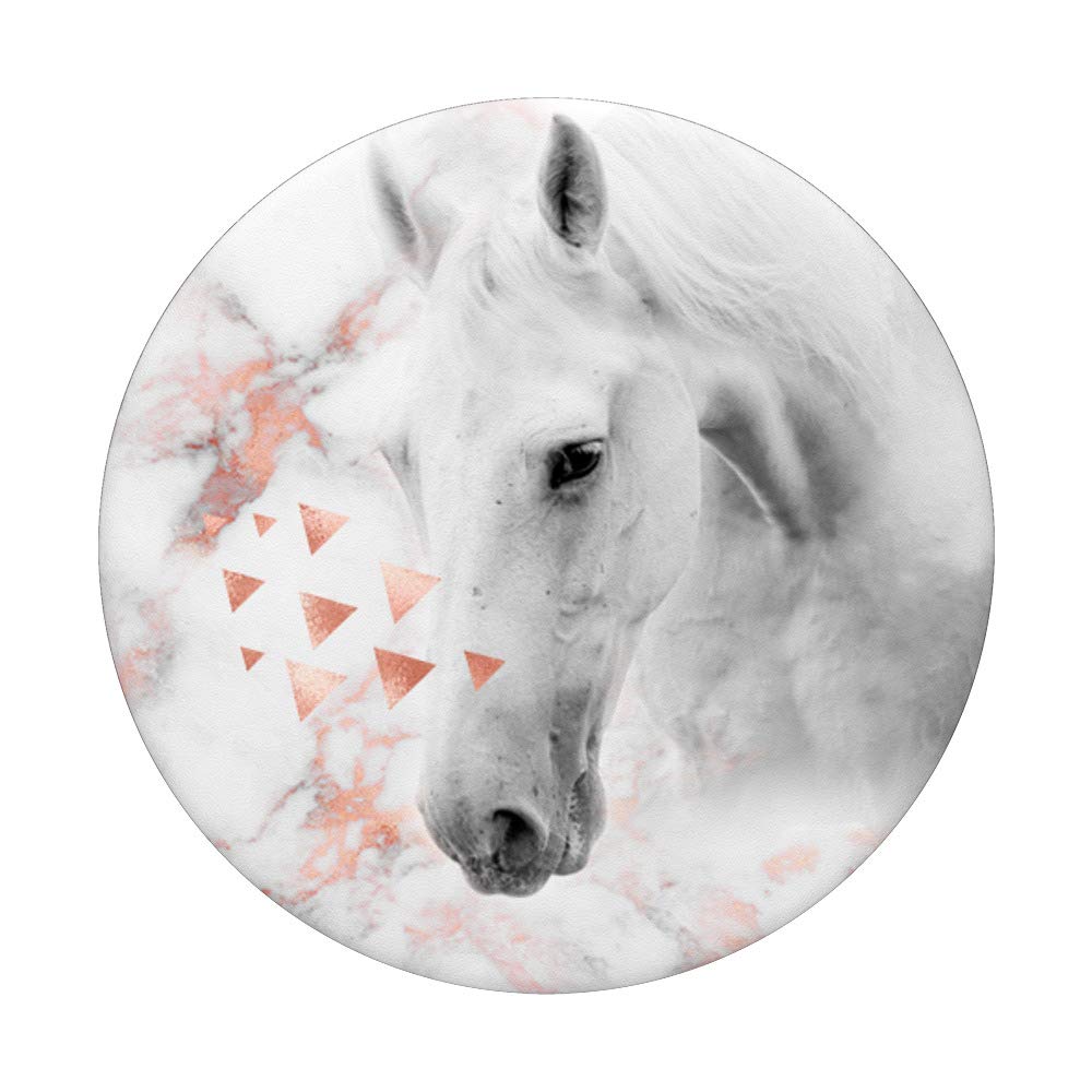 White Horse Lover Gift - Rose Pink Marble Jewelry for Equestrian Girls | Perfect for Horse Riding, Birthday Gifts & Equestrian Enthusiasts