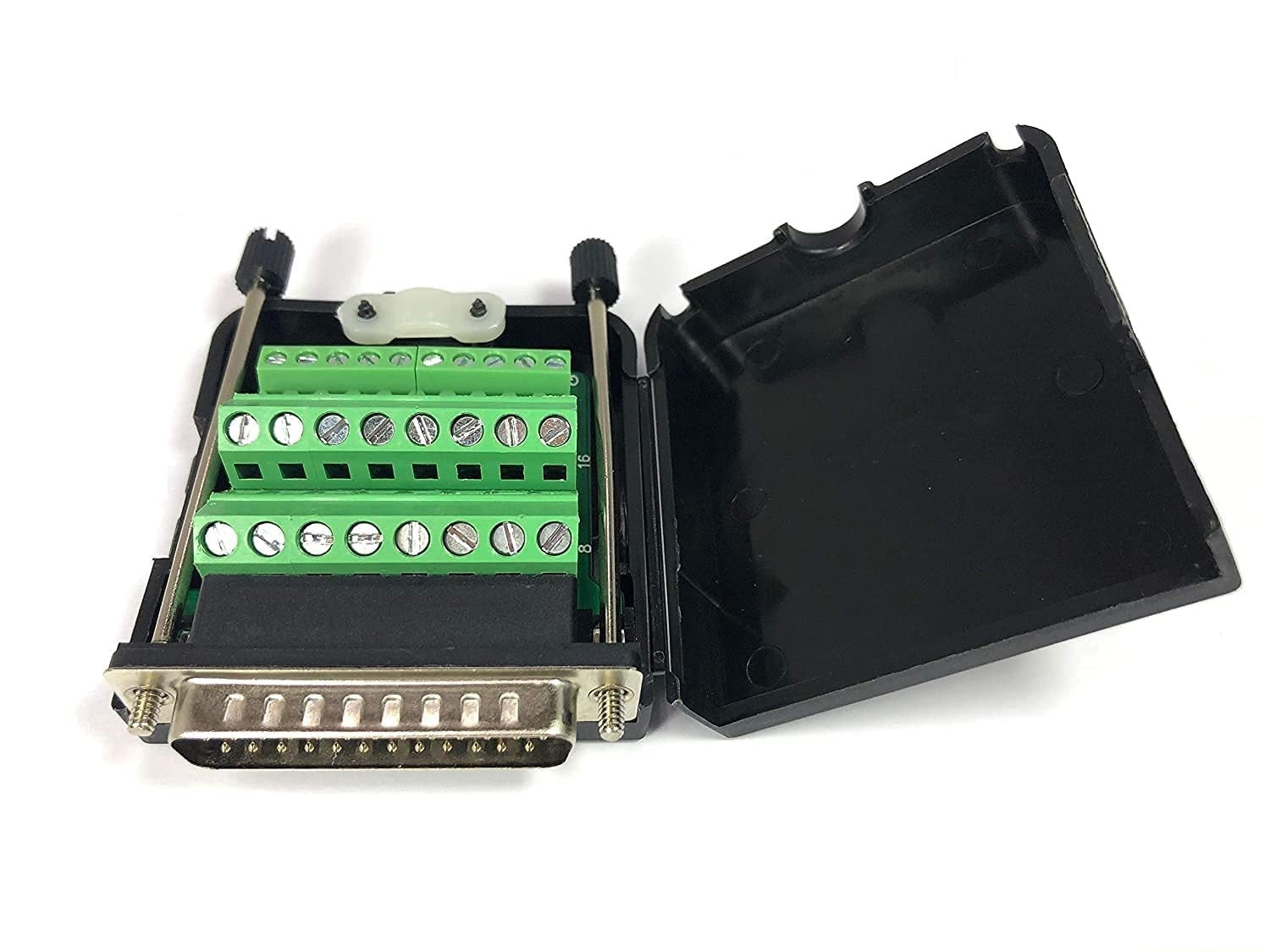 DB25 Male D-Sub Solderless Breakout Terminal Block Connector Kit - 1PC DIY Electronics Project Component for Arduino, Raspberry Pi & PCB Prototyping