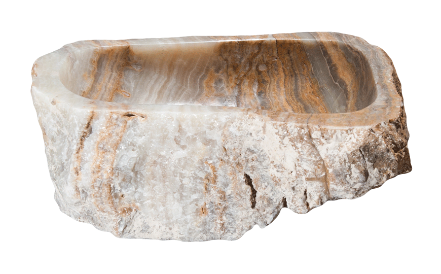 Modern Onyx Vessel Bathroom Sink - Handcrafted Natural Stone Vanity Basin for Luxury Bathrooms | Perfect for Master Suites, Spa Retreats & Upscale Home Renovations