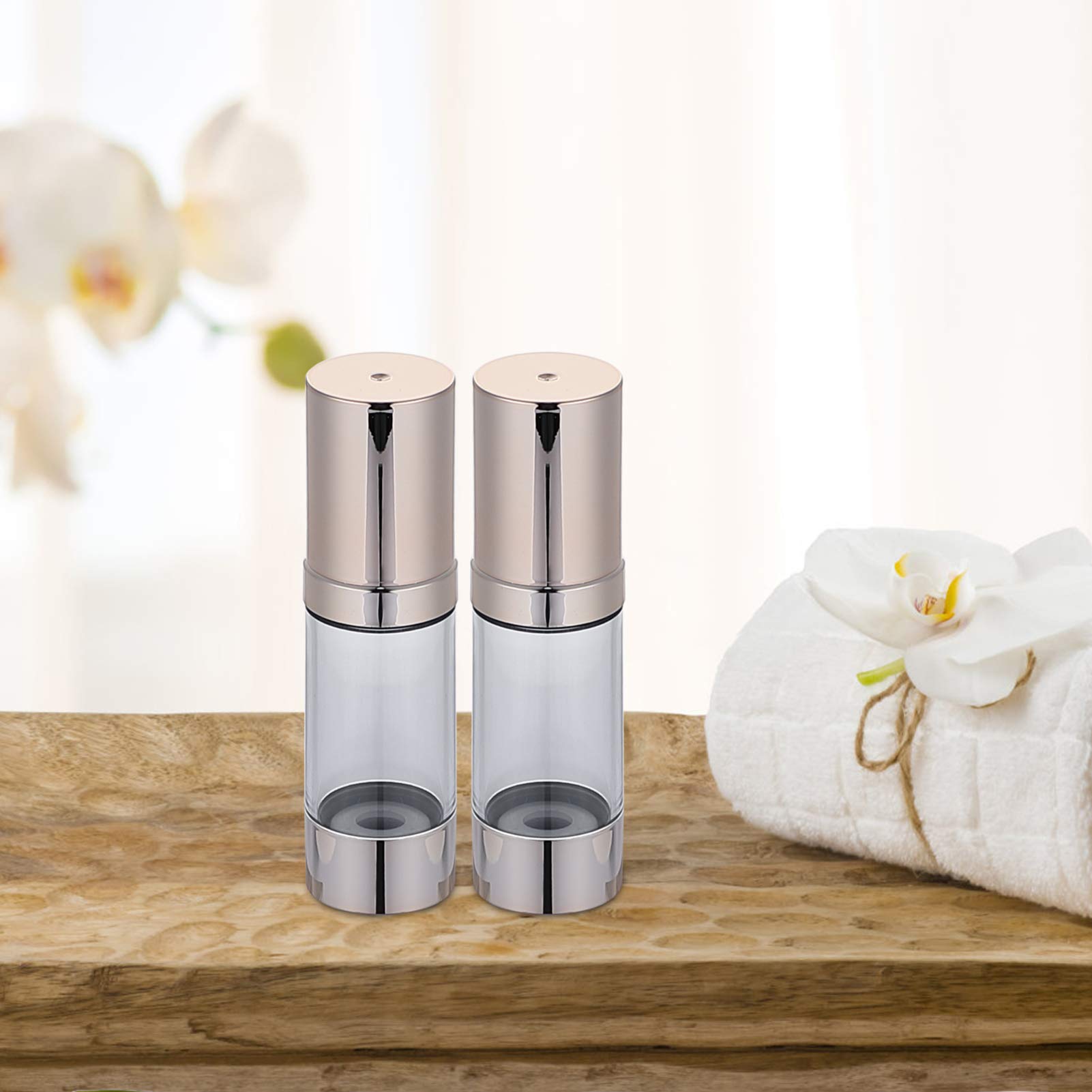 EXCEART 6-Pack Vacuum Lotion Pump Bottles - Refillable Cosmetic Containers for Creams, Lotions & Serums | Leak-Proof Travel-Size Empty Bottles for Toiletries, Skincare & Pet Grooming | Perfect for Air Travel, Gym Bags & Home Organization