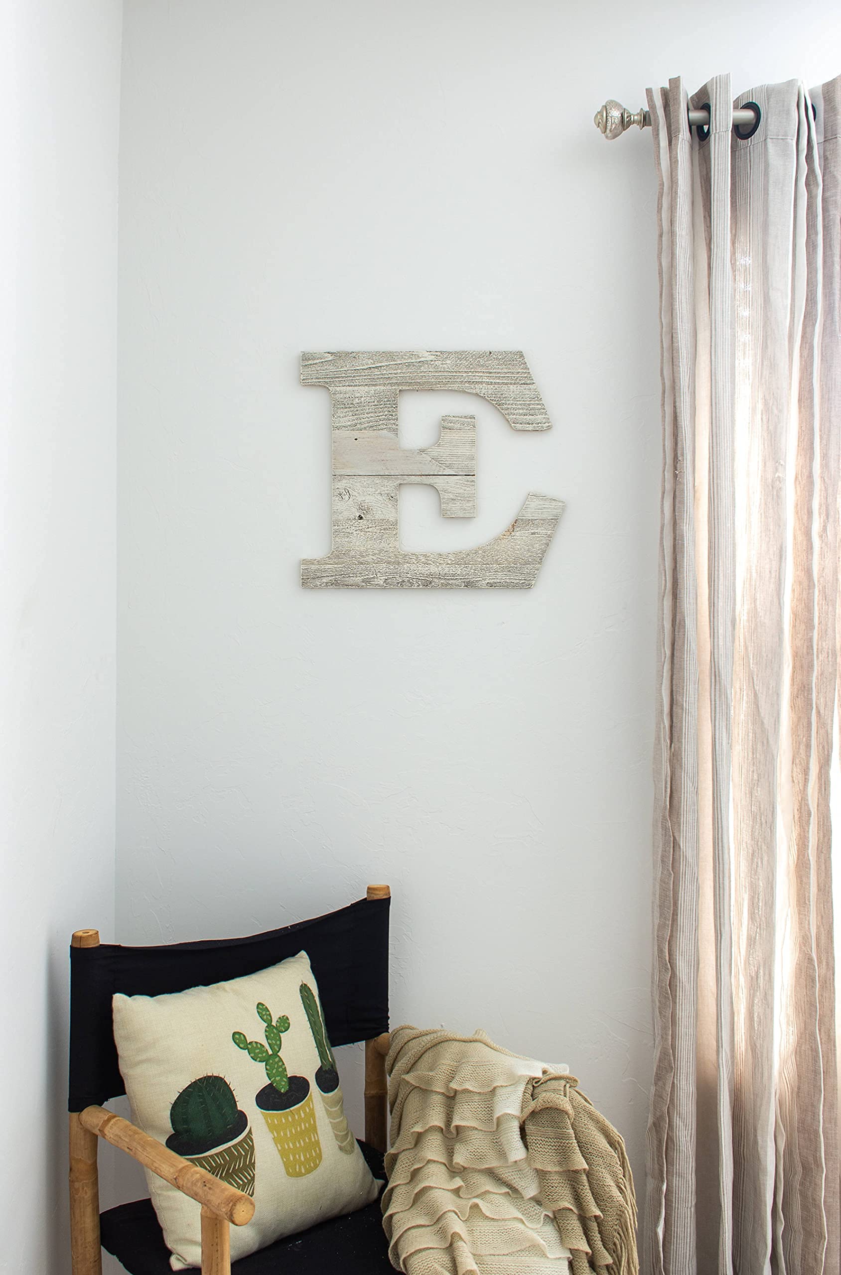 Distressed Rustic Wood Letter Alphabet Wall Decor - Monogram Letters White Wash by BARNWOODUSA - Perfect for Farmhouse, Nursery & Wedding Decor
