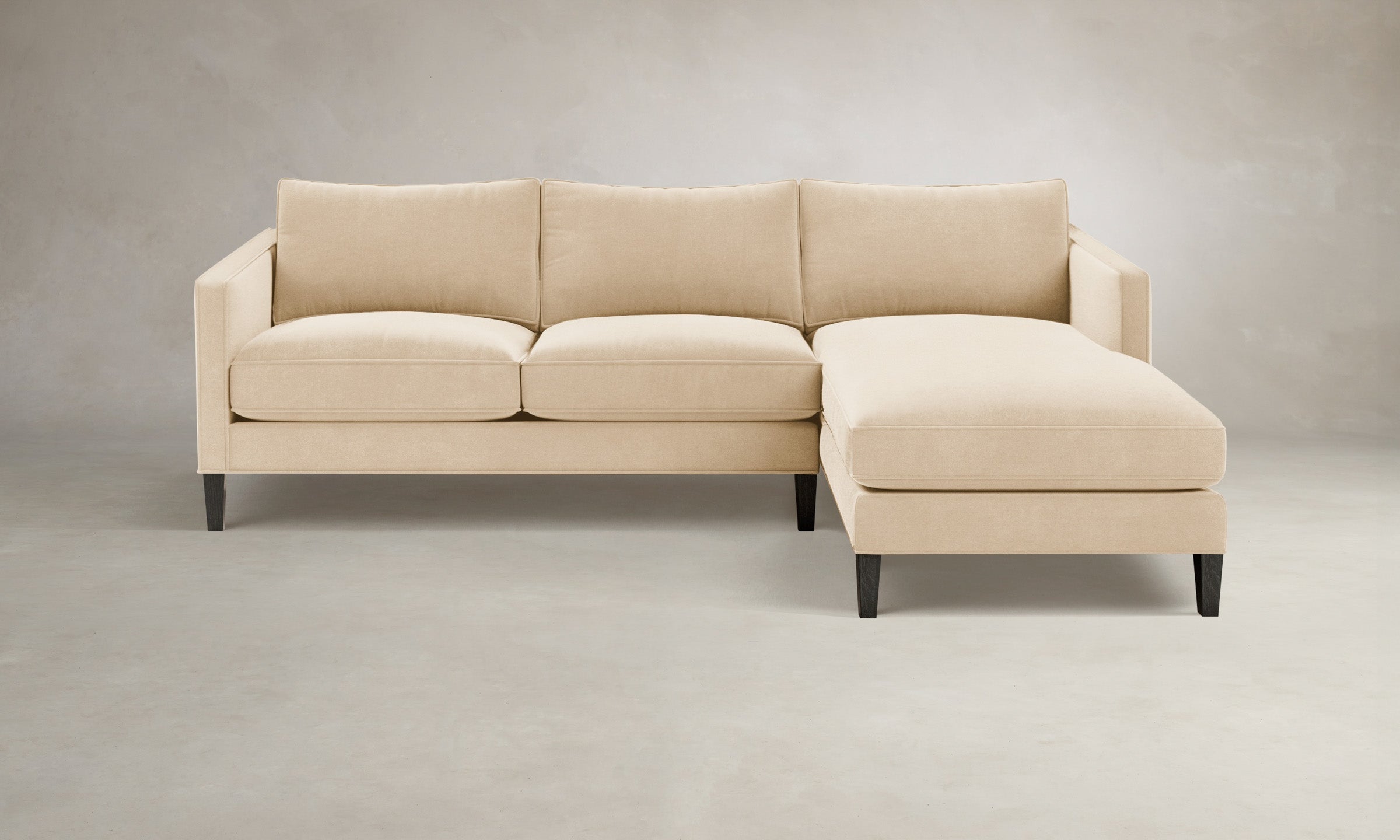 Crosby Sectional Sofa - Premium Performance Velvet Upholstery in Butter Yellow | Perfect for Living Room, Lounge & Family Room Comfort