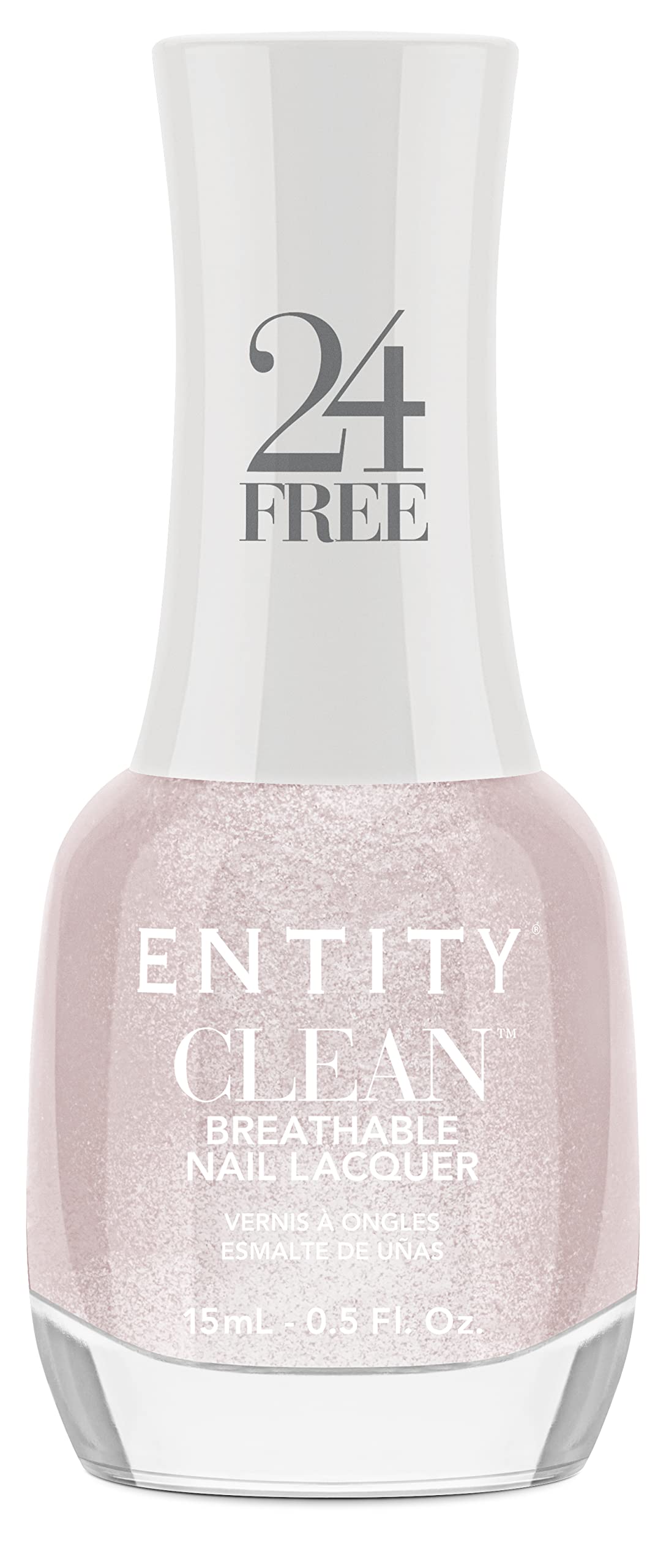 Entity Clean Natural Glow Breathable Nail Polish - 0.5 oz Vegan, Cruelty-Free & Halal Certified with Biotin - Shimmery Glitter Nail Lacquer for Everyday Wear, Special Occasions & Salon-Quality Manicures