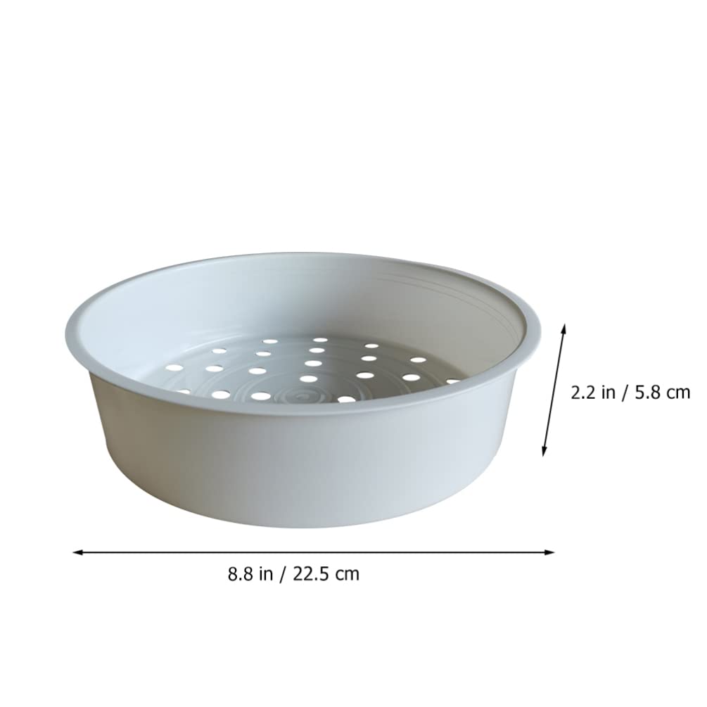 Hemoton 2-Piece Plastic Steamer Basket Set - Multipurpose Kitchen Steamer Rack for Rice Cooker, Pot, Baking & Food Steaming | Durable White Steam Rack for Healthy Cooking, Meal Prep & Home Kitchen Use