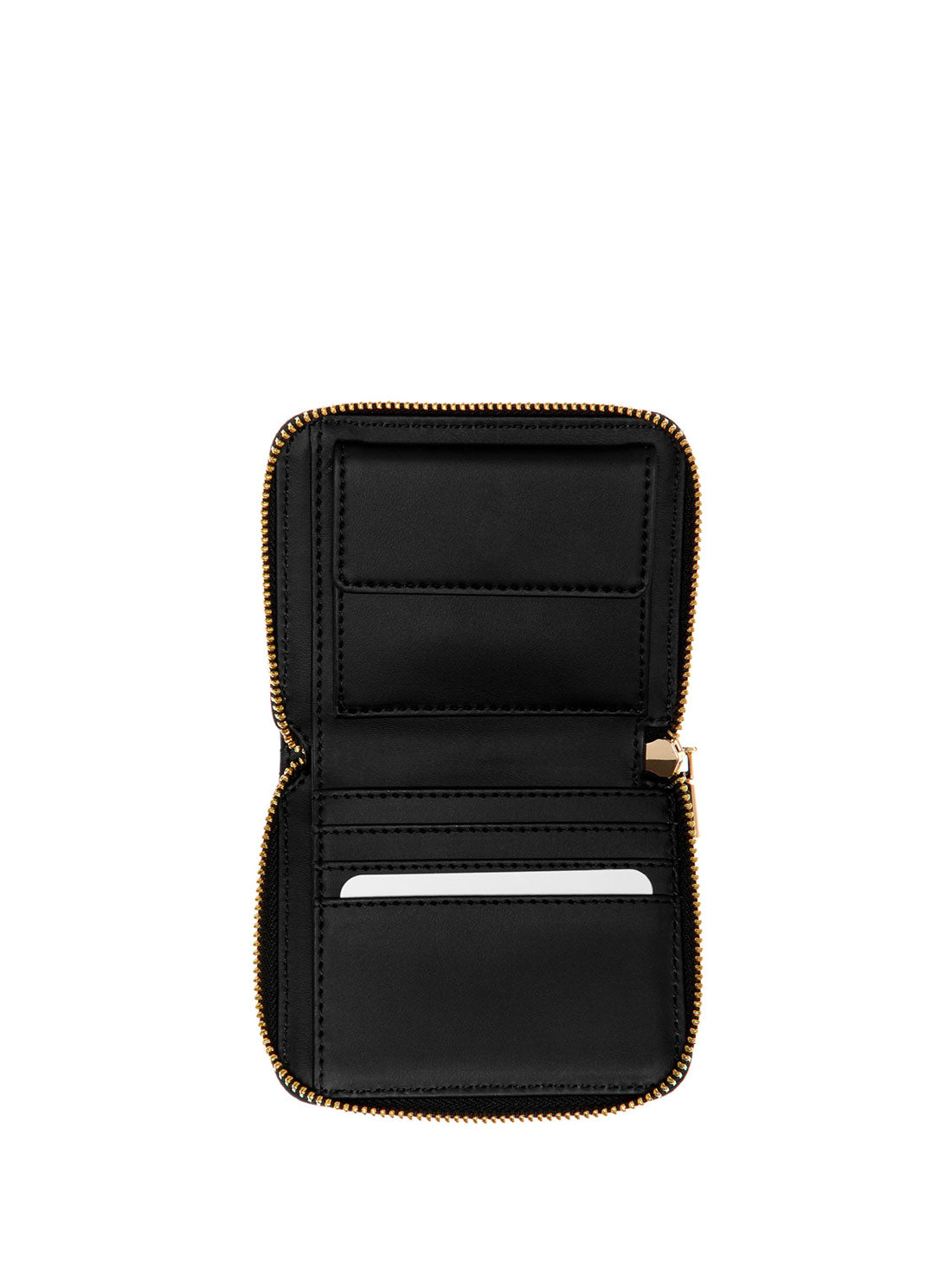 Black Logo Laurel Small Wallet for Women - Slim RFID Blocking Leather Card Holder - Perfect for Everyday Use, Travel & Minimalist Lifestyle