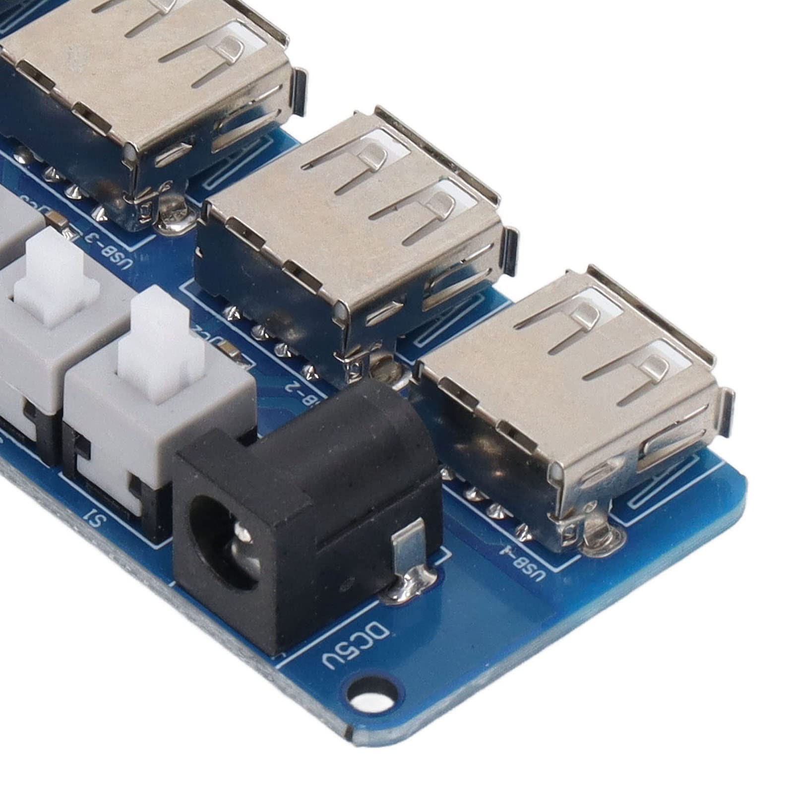 4-Port USB Hub Splitter Module with 5V Power & Button Control - Mini USB Expander for Laptop, PC, Gaming Setup & Home Office Accessories