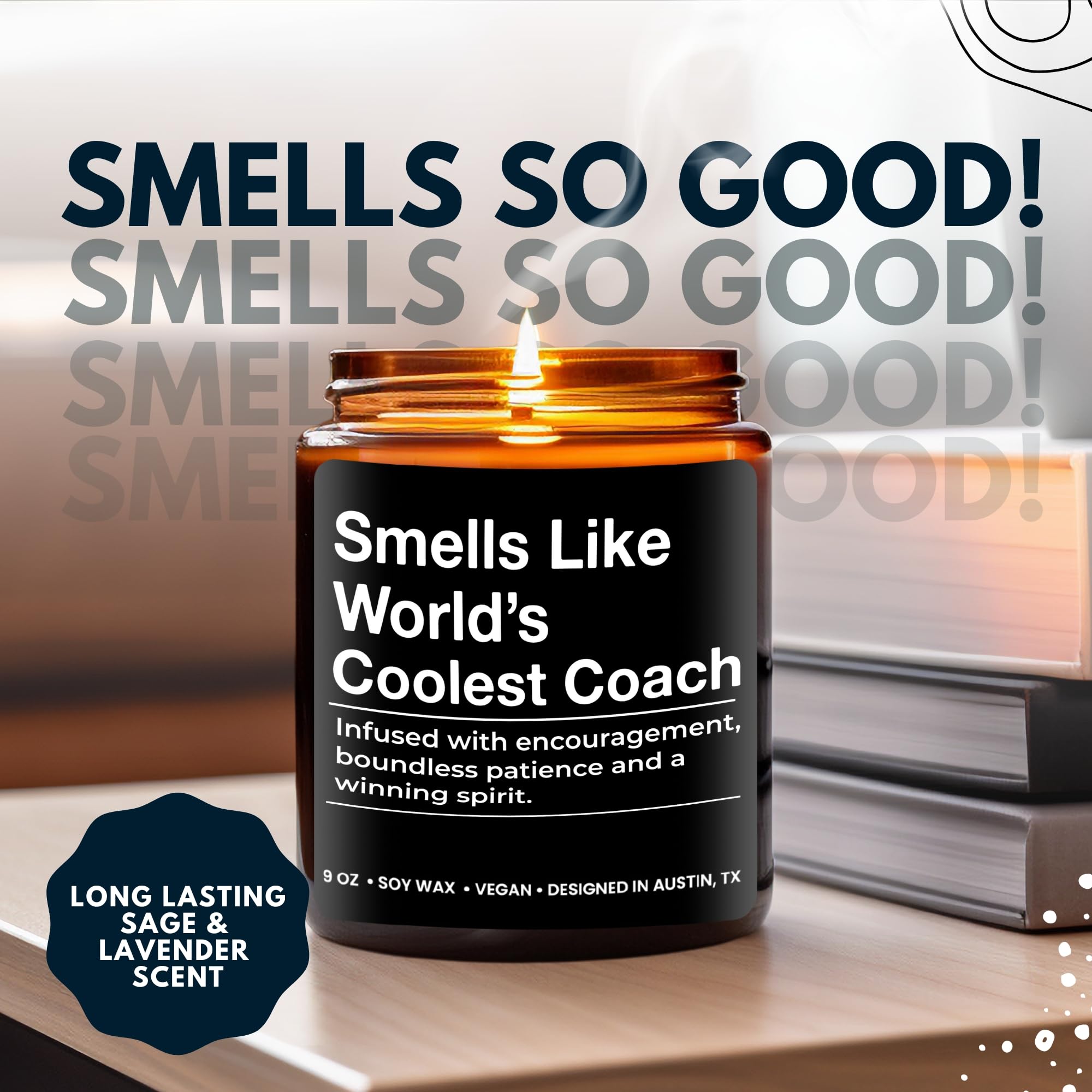 Premium Coach Scented Candle - Best Thoughtful Gift for Coaches (Men & Women) - Perfect for Birthday, Christmas & Coach Appreciation - Ideal for Relaxation, Office Decor & Thank You Gifts