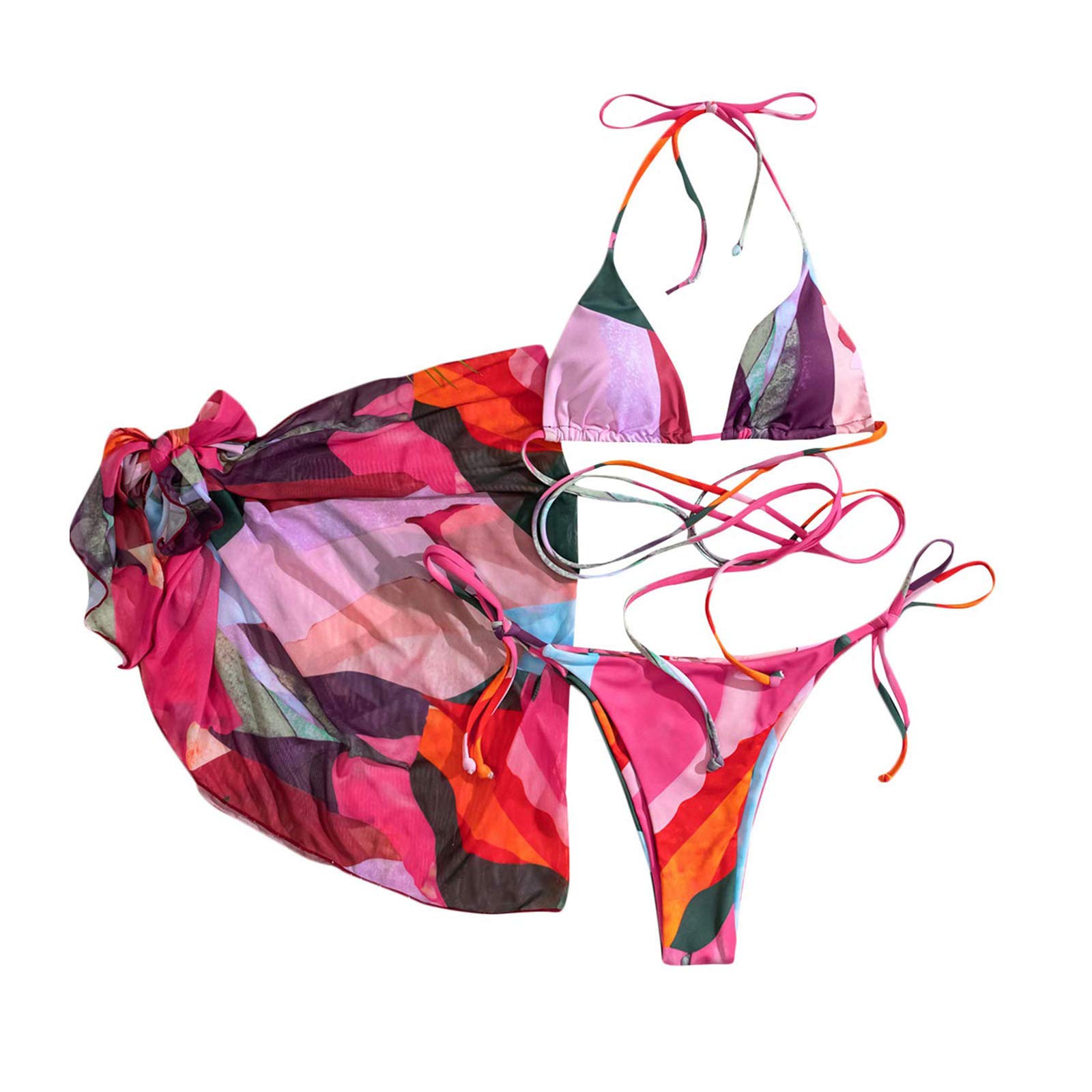 Women's 2 Piece Swimsuits with Boy Shorts - Sporty Halter Bikini Set with Skirt Cover - Perfect for Beach, Pool & Water Sports
