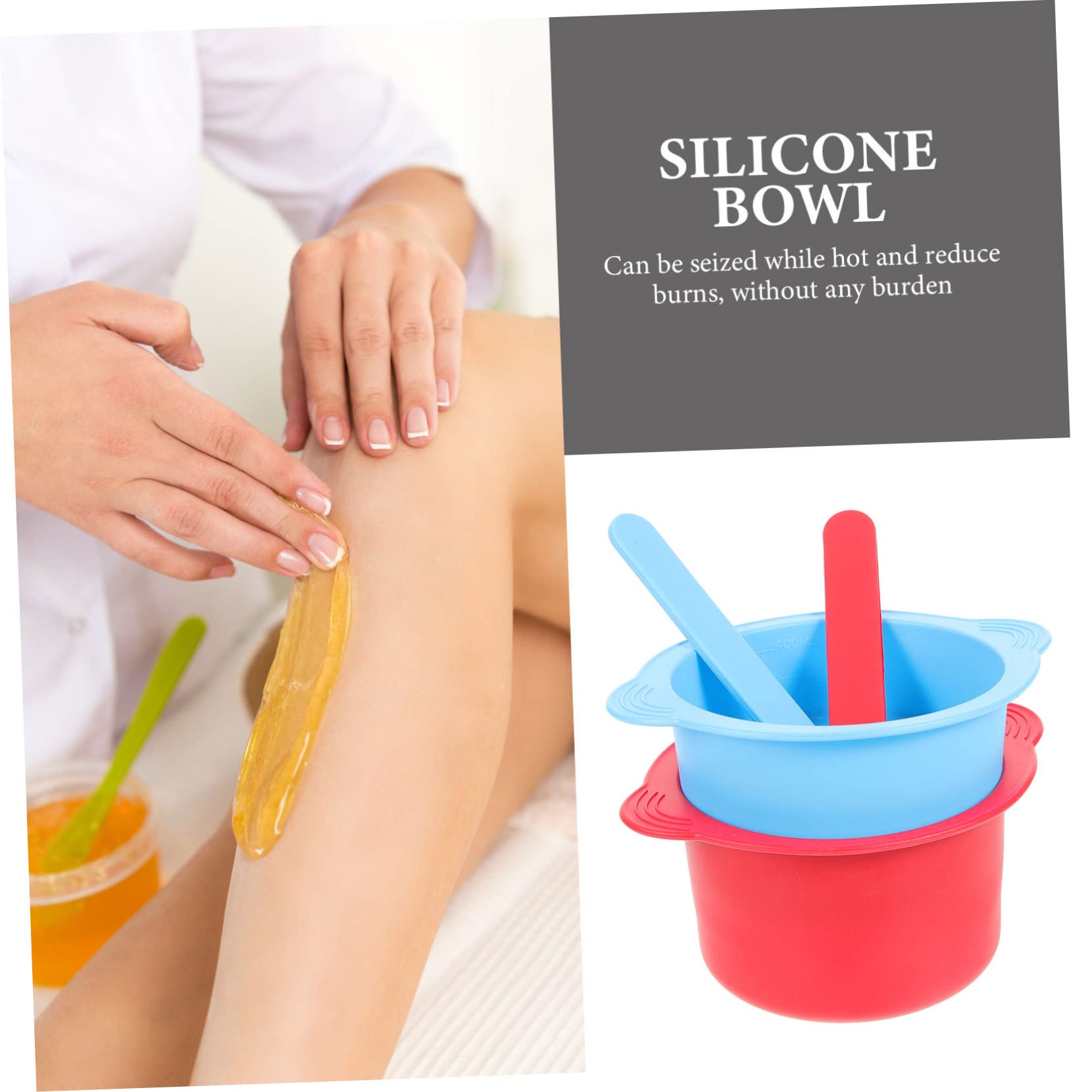Beaupretty 2-Piece Silicone Bowl Set with Wax Pot Liners & Spatulas - Professional Waxing Kit for Eyebrows, Legs, Bikini & Face - Includes Skewers, Wax Warmer Lamp, Sticks & Pancake Dispenser for Salon & Home Use