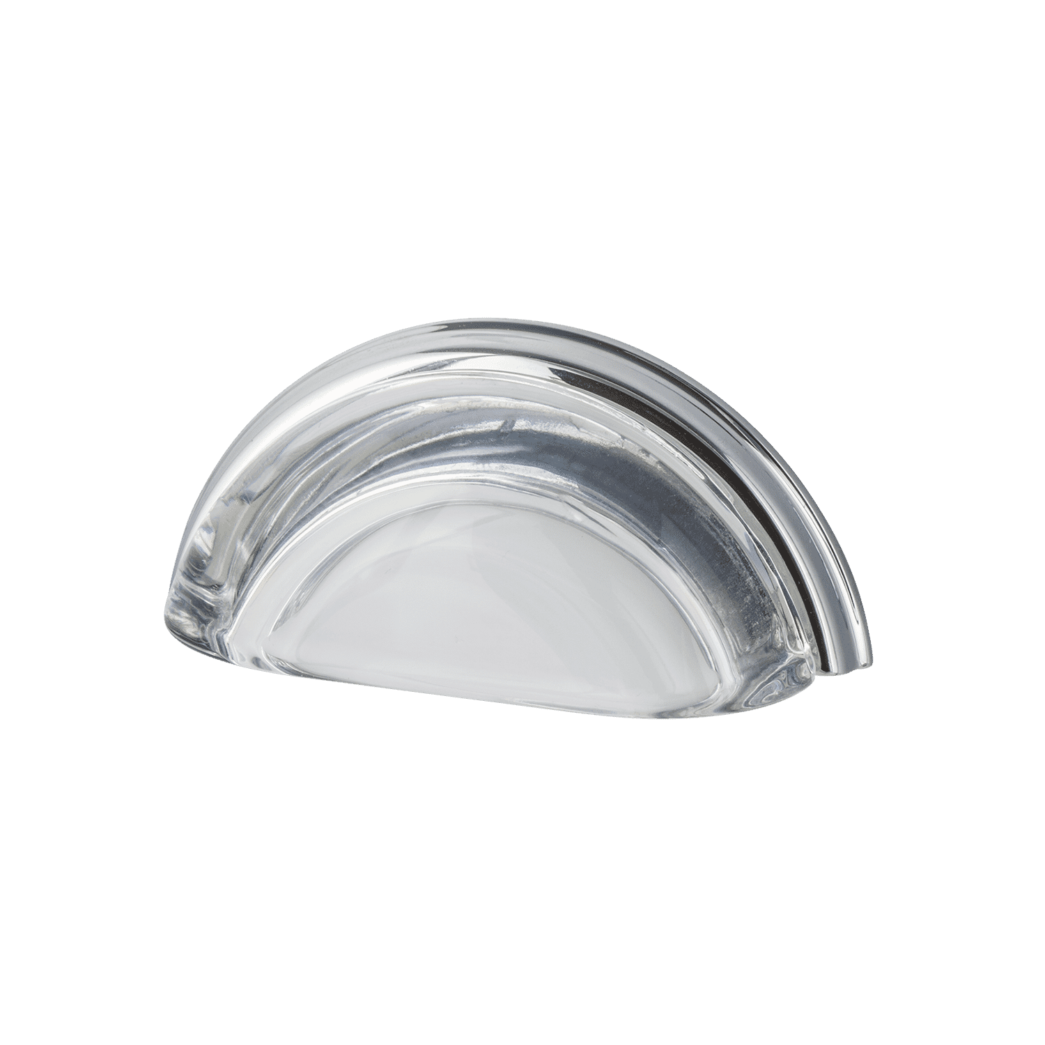 Crystal Clear Cup Pulls - Set of 3 in Bright Chrome Finish for Cabinets, Drawers & Furniture Hardware | Premium Kitchen & Bathroom Hardware Upgrade