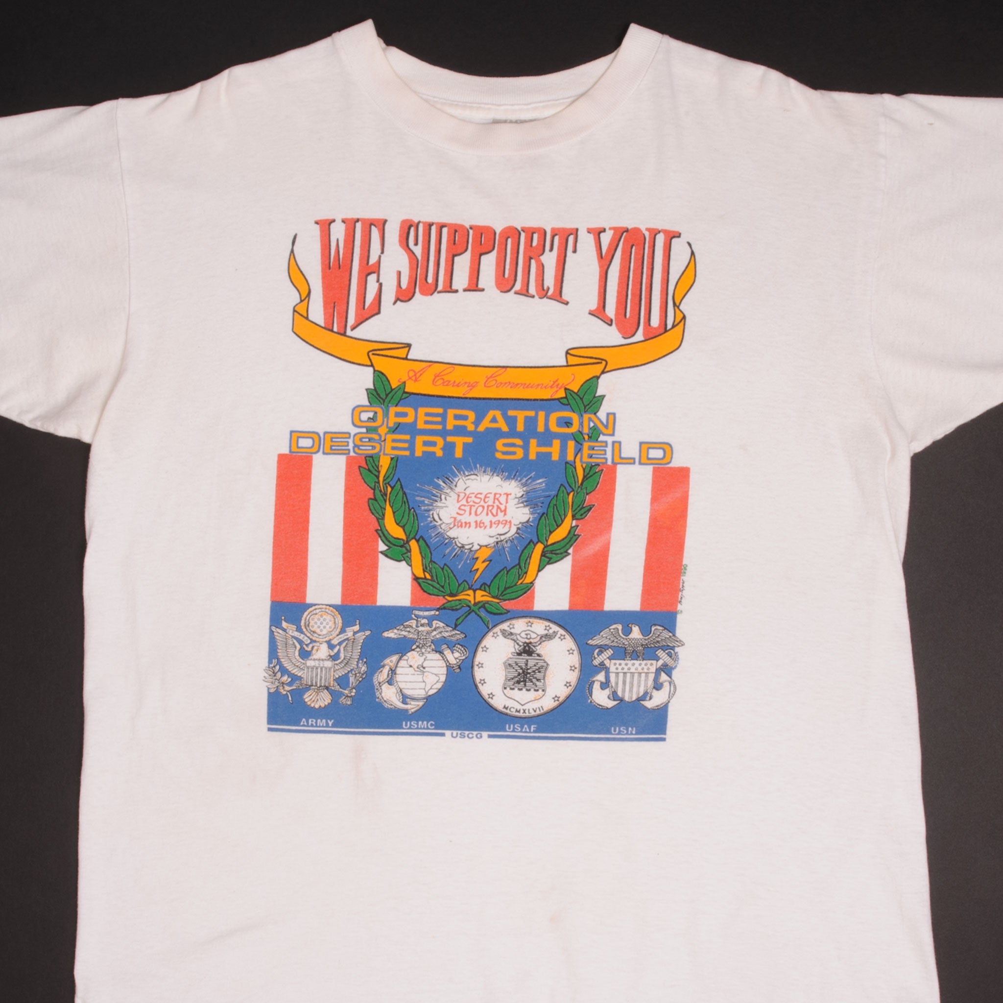 Vintage Operation Desert Storm T-Shirt 1991 - XL Size, Made in USA - Military History Apparel for Veterans & Collectors - Perfect for Patriotic Events & Casual Wear