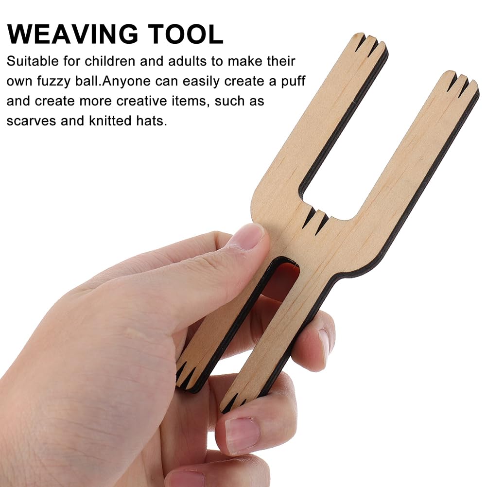 2Pcs Wooden Pom Pom Maker Kit - DIY Fluff Ball Waver Needle for Wool Yarn Knitting, Crochet & Craft Projects - Perfect for DIY Home Decor, Scarf Making & Gift Wrapping Accessories