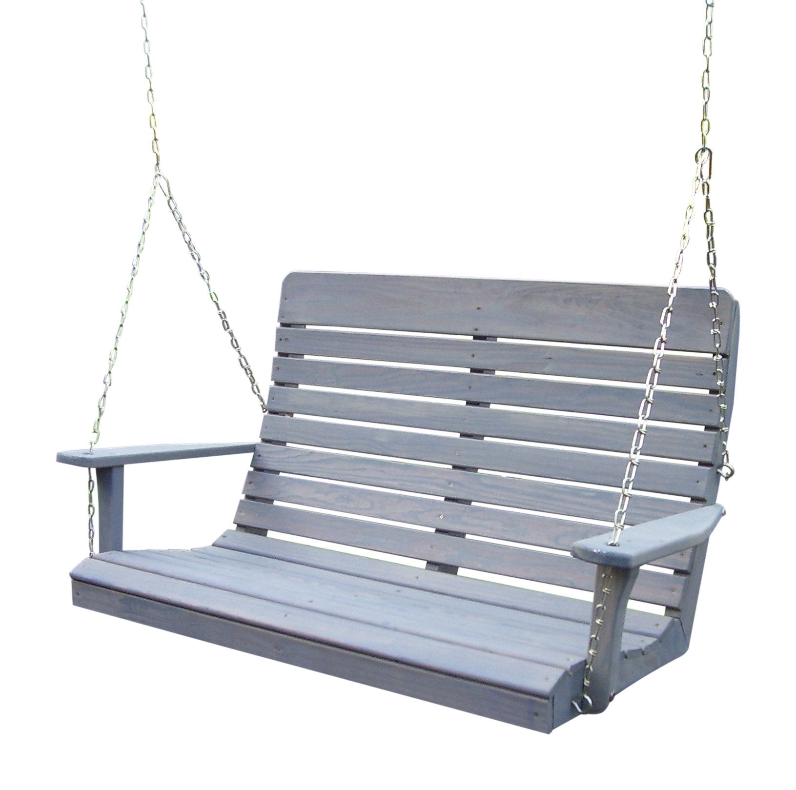 A & L Furniture Pressure Treated Pine Highback Porch Swing - Outdoor Patio Garden Bench for Relaxing in Backyard, Deck or Porch