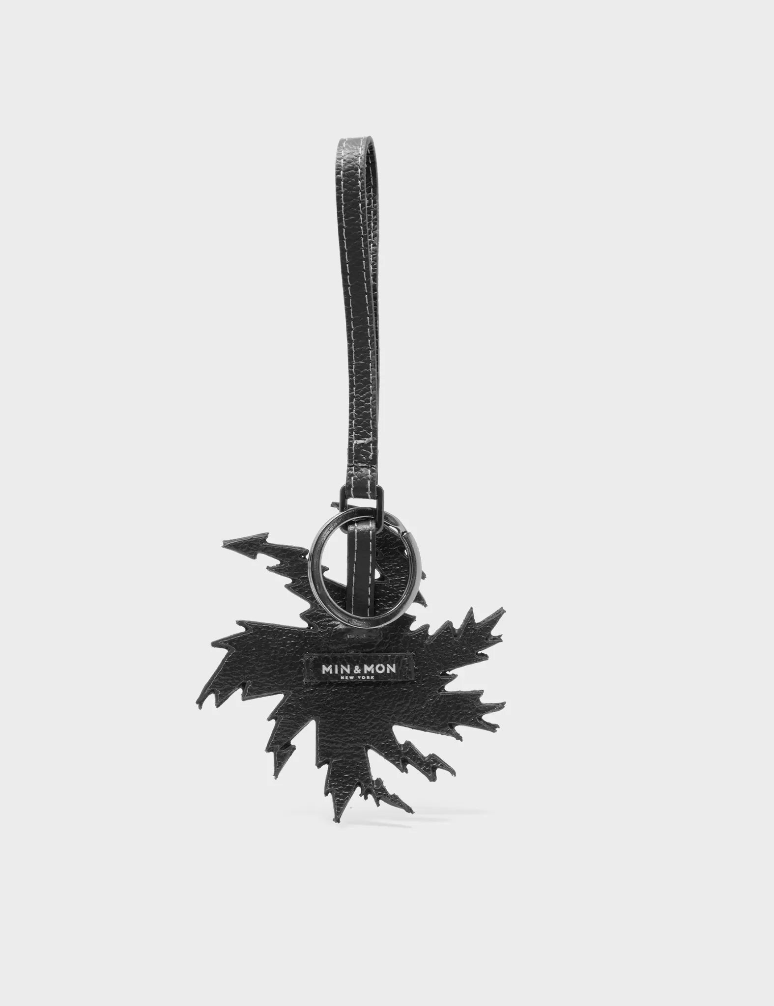 Zappy Zapzu Black Leather Bag Charm - Stylish & Durable Keychain for Handbags, Backpacks, Luggage - Perfect Gift for Women & Travel Accessories