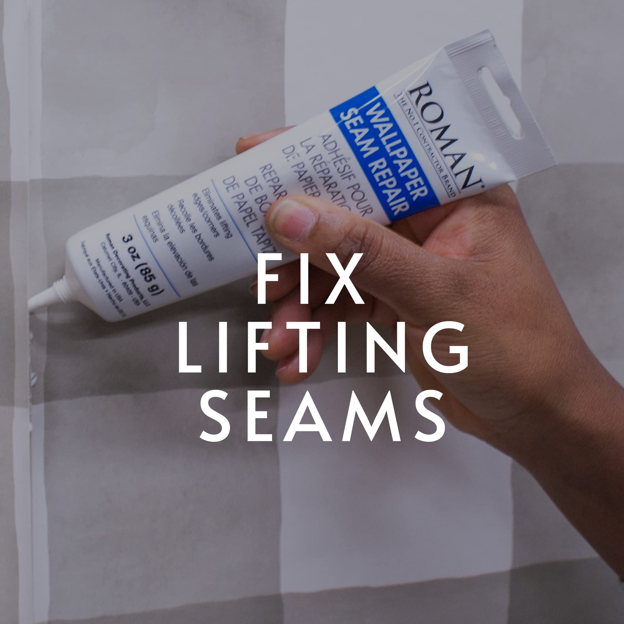 Seam Repair Adhesive - Strong Wallpaper Glue for Fixing Tears, Loose & Overlapping Edges - White 3oz Tube with Precision Nozzle - Perfect for Home Renovation & Wallpaper Repair Projects
