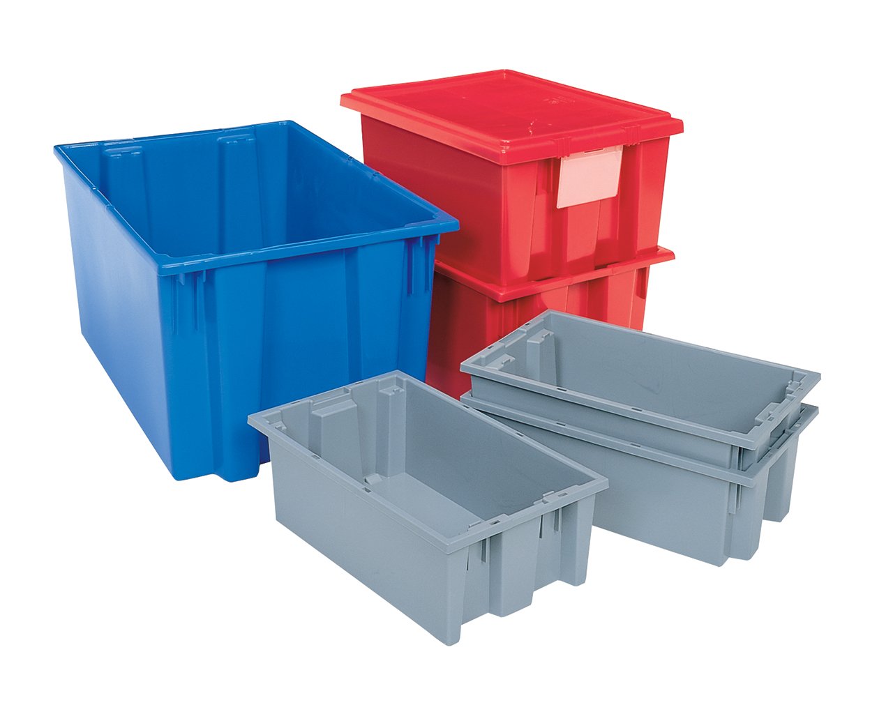 Akro-Mils 35201 Blue Plastic Nest and Stack Storage Tote Lid (6-Pack) - Durable Replacement Cover for 35200 Bin, Organize Tools, Crafts & Home Supplies