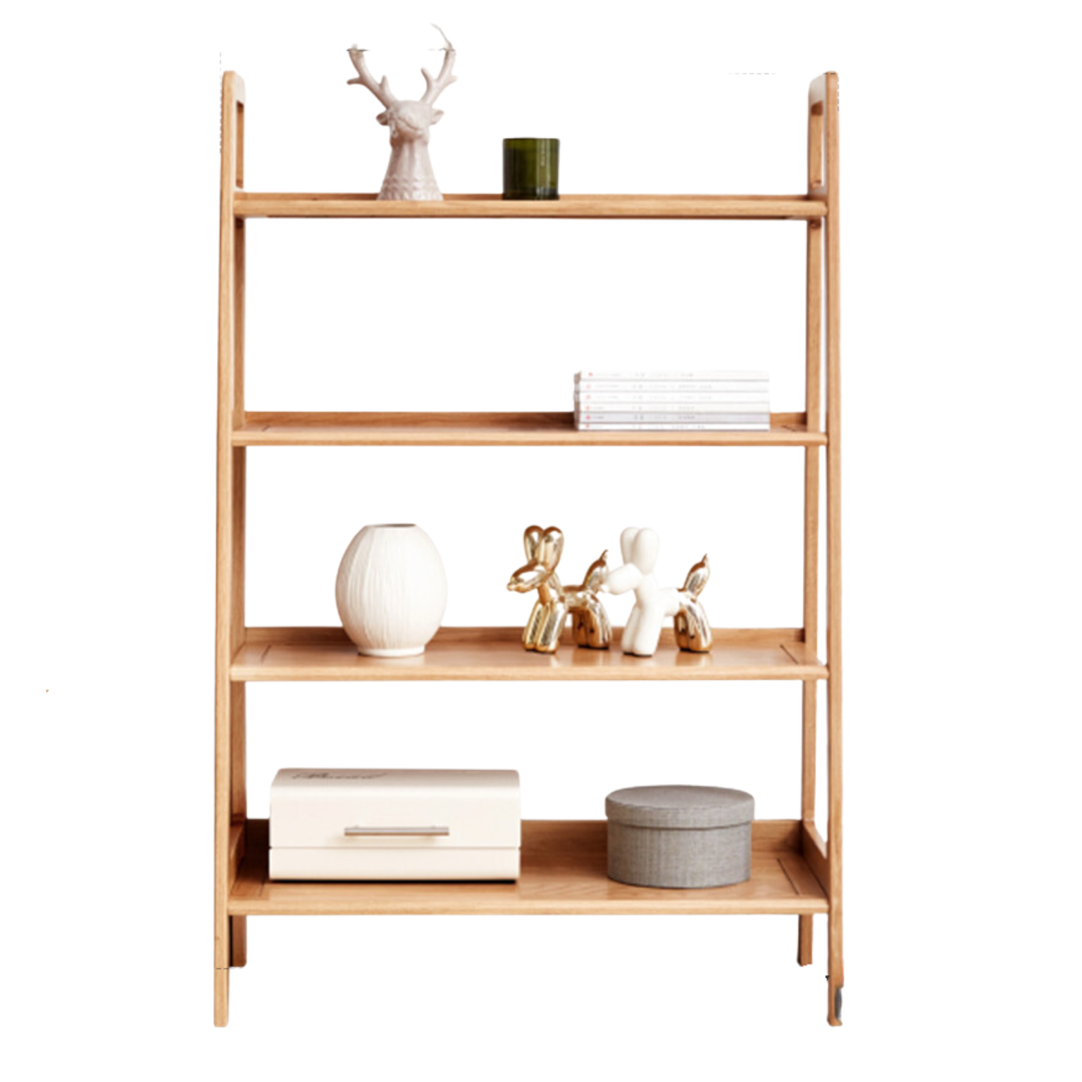Solid Oak Wood Multi-Layer Shelf - Sturdy Bookshelf & Flower Stand for Home, Office, or Garden Storage & Display