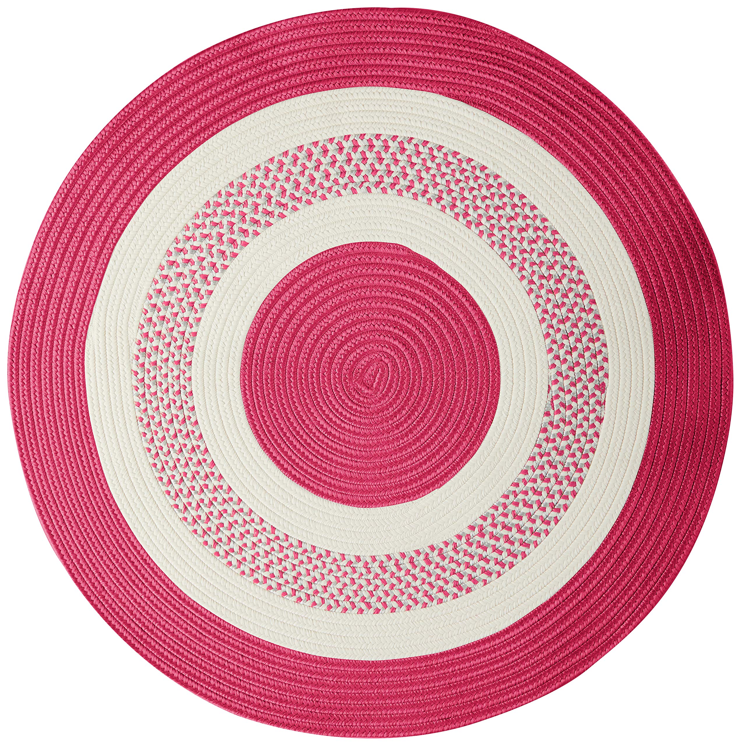 Premium 8' x 8' Round Crescent Rugs in Magenta Pink - Soft Non-Slip Area Rug for Living Room, Bedroom, Nursery & Home Decor