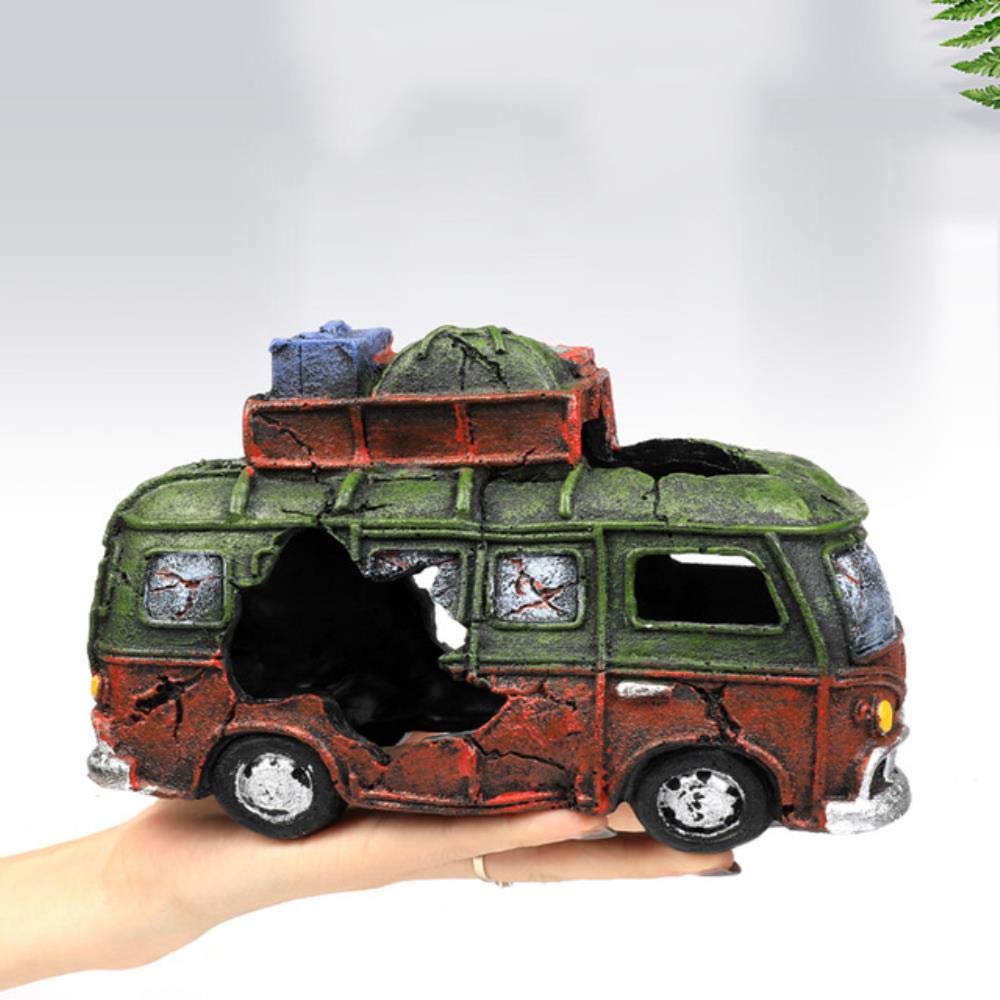 VJRQM Fish Tank Decorations - Aquarium Ornaments, Coral Hideouts, Resin Seabed Wrecks & Shrimp Houses for Betta Fish Tanks | Perfect for Aquascaping, Tropical Fish Habitats & Underwater Theme Decor