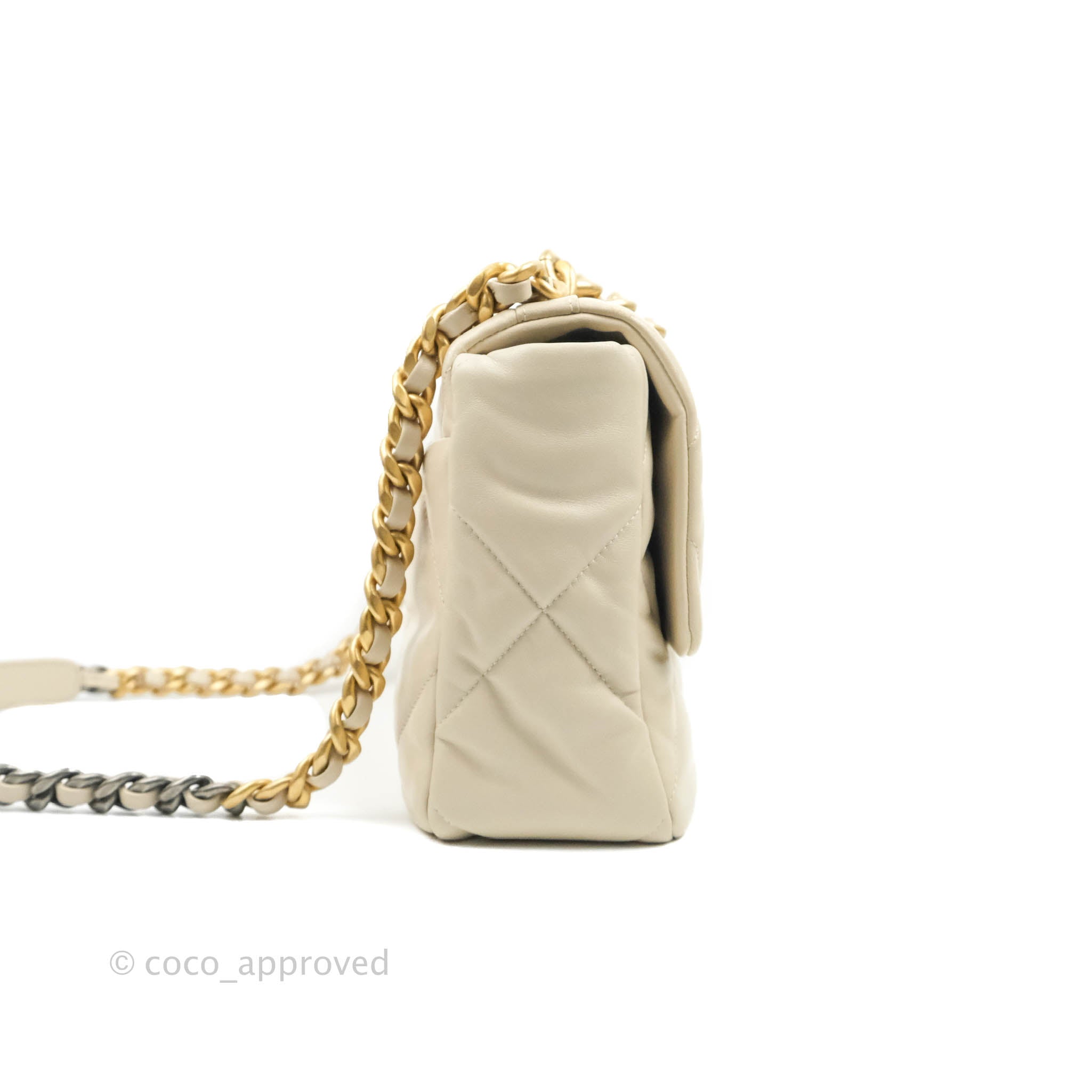 Chanel 19 Medium Flap Bag in Beige with Mixed Hardware - Luxury Designer Handbag for Women, Perfect for Work, Evening & Special Occasions