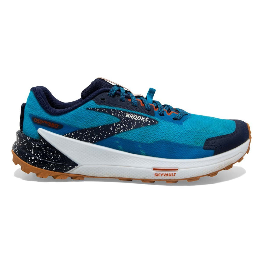 Brooks Catamount 2 Trail Running Shoes for Men - Peacoat/Atomic Blue/Rooibos Color - Size 8.5 D Medium - Lightweight & Durable for Hiking, Trail Running & Outdoor Adventures