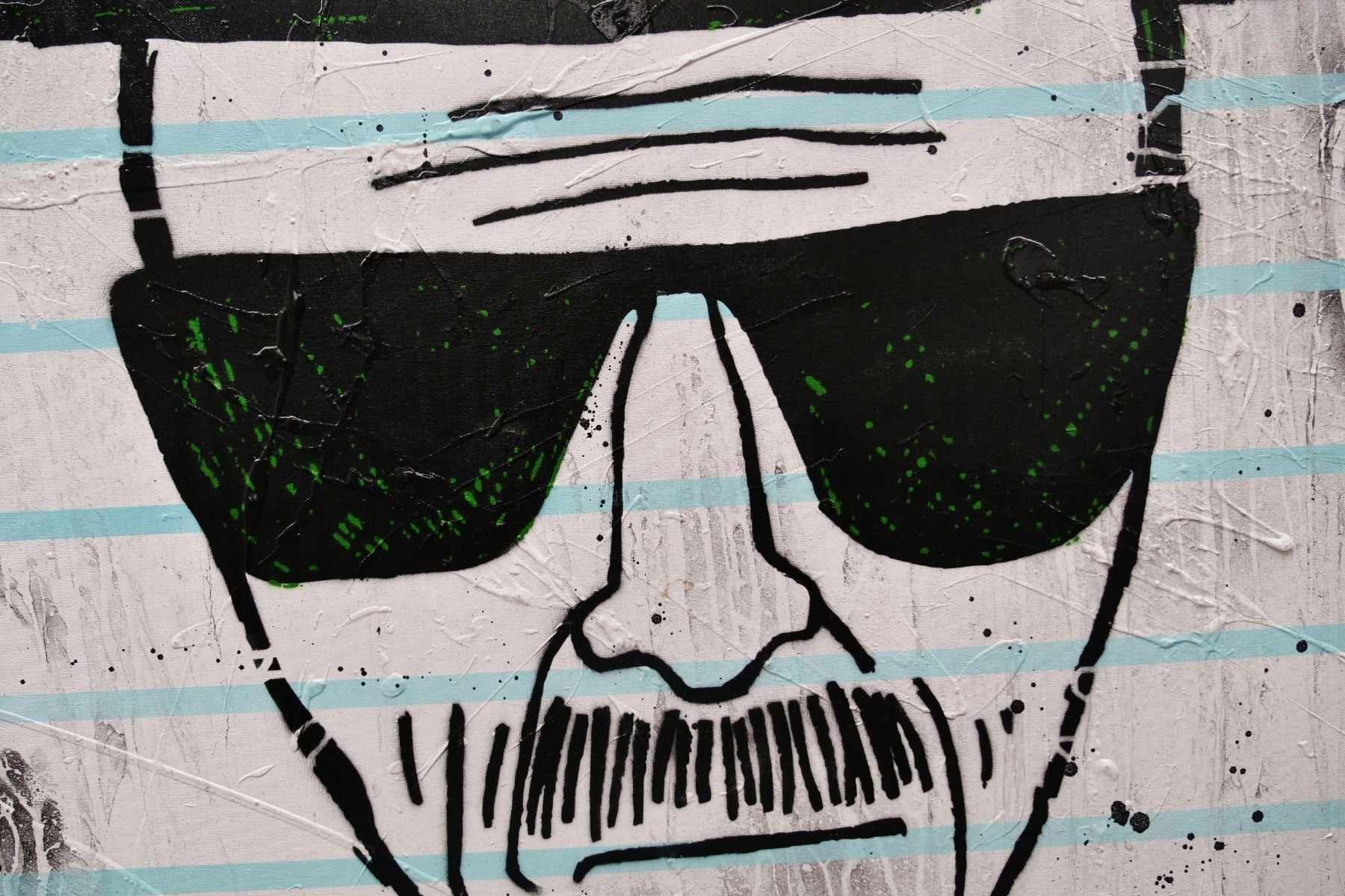 Heisenberg Textured Urban Pop Art Painting - 140cm x 100cm Modern Canvas Wall Decor for Living Room, Bedroom & Office | Inspired by Breaking Bad TV Show