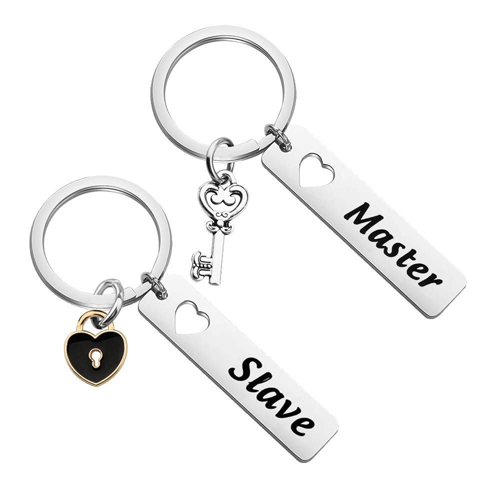 Funny Couple Keychain Set - Master Slave Matching Gifts for Him & Her - Perfect for Anniversaries & Couples Gifts