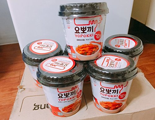 Yopokki Korean Rice Cakes with Spicy Sauce - 6 Pack | Authentic Tteokbokki Snack for Quick Meals & Party Appetizers