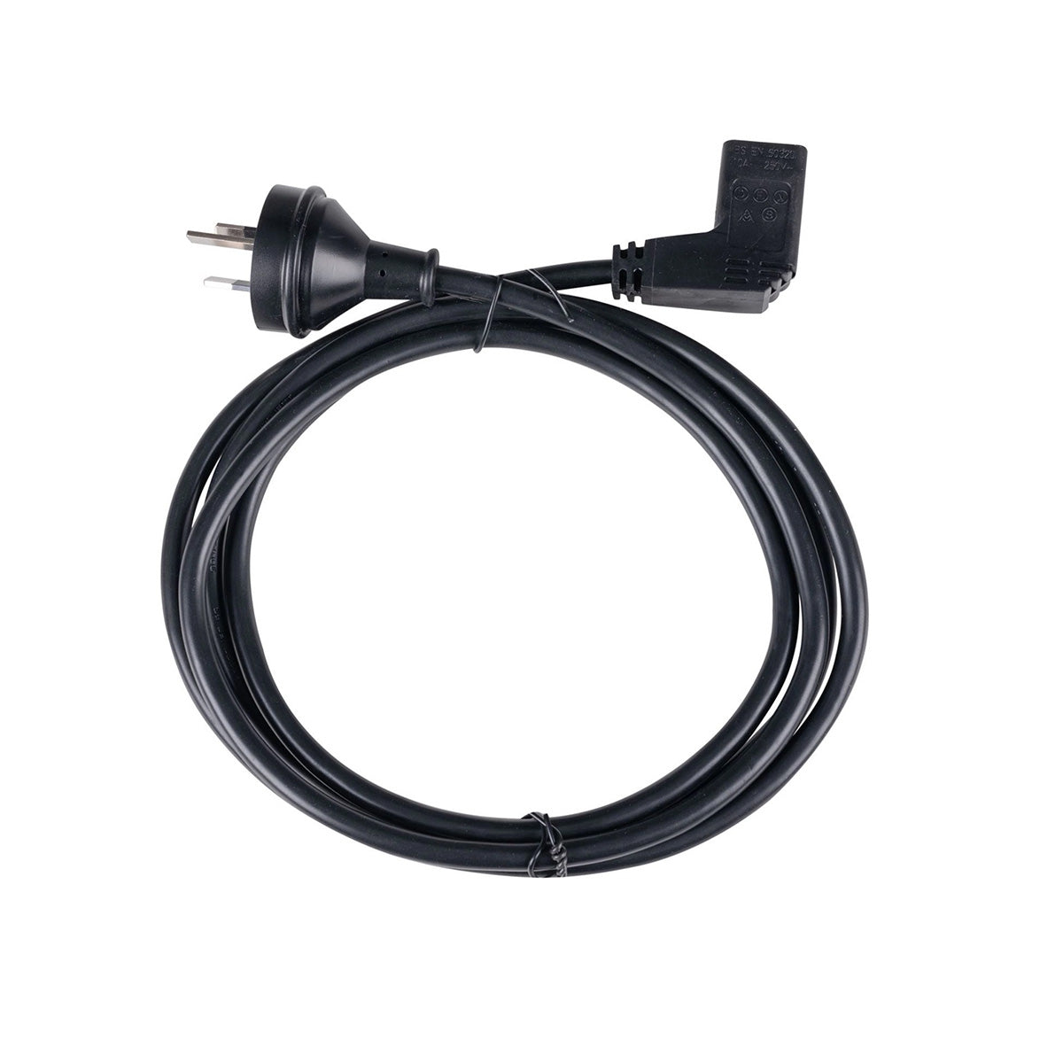 Dynamix 3 Pin Plug to Right Angle IEC C13 Female Power Cord 10A 2M - Perfect for Computer, Server & Office Equipment Power Connection