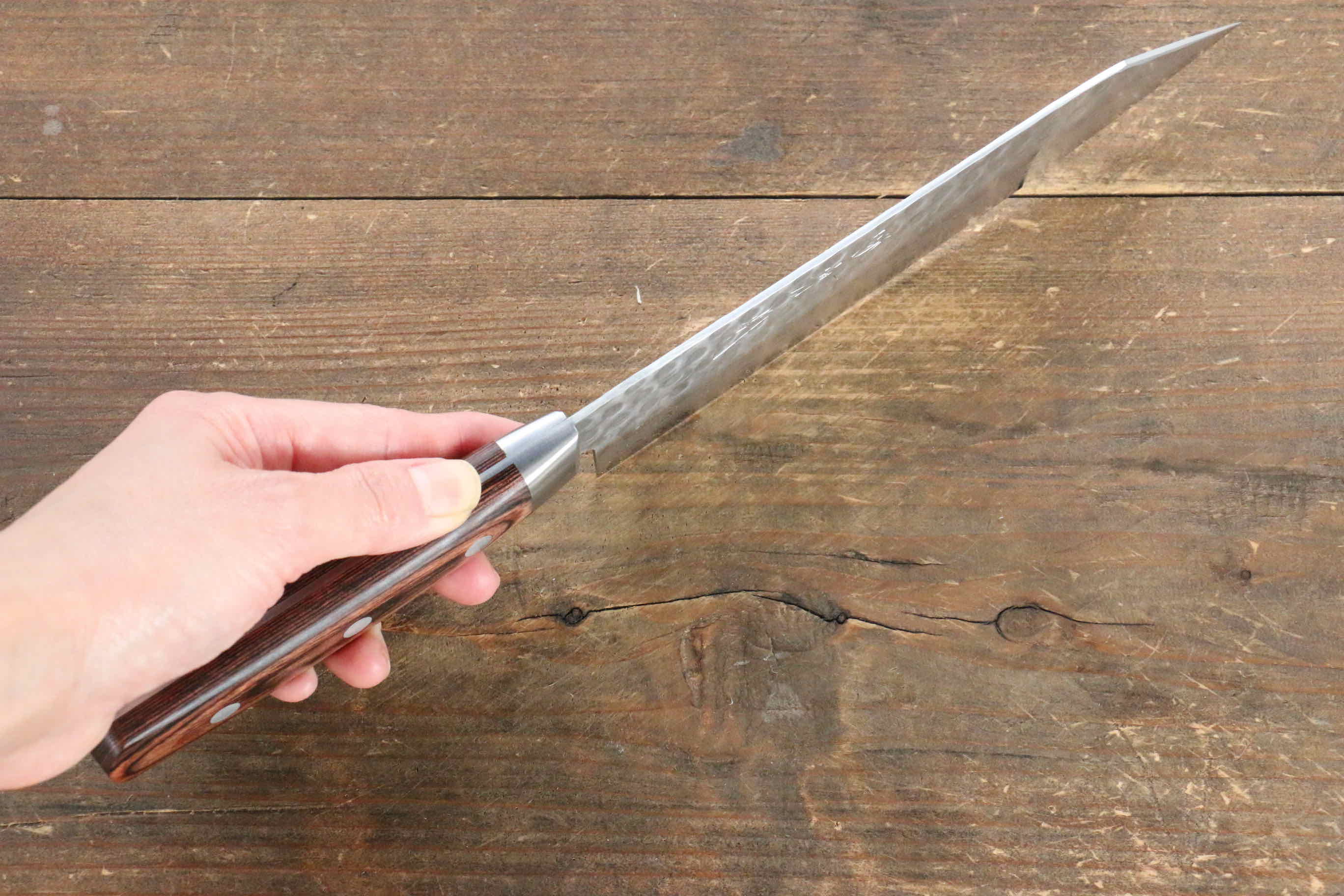 Premium Jikko VG10 17-Layer Kiritsuke Santoku Knife 170mm - Japanese Damascus Steel with Mahogany Handle - Perfect for Sushi, Vegetables & Meat Slicing