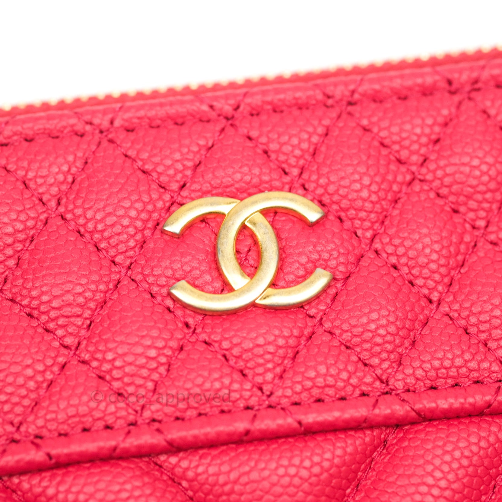 Chanel Chevron Quilted Large Cosmetic Case in Red Caviar Leather with Gold Hardware - Luxury Makeup Bag for Travel & Everyday Use